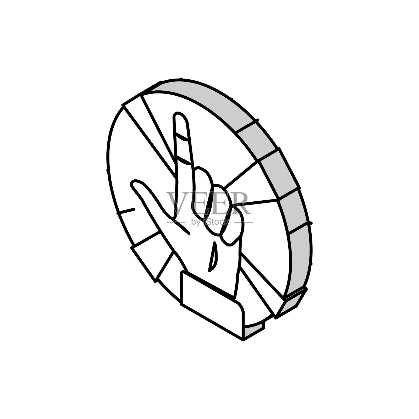 信心提升成功挑战等距图标矢量插图插画图片素材