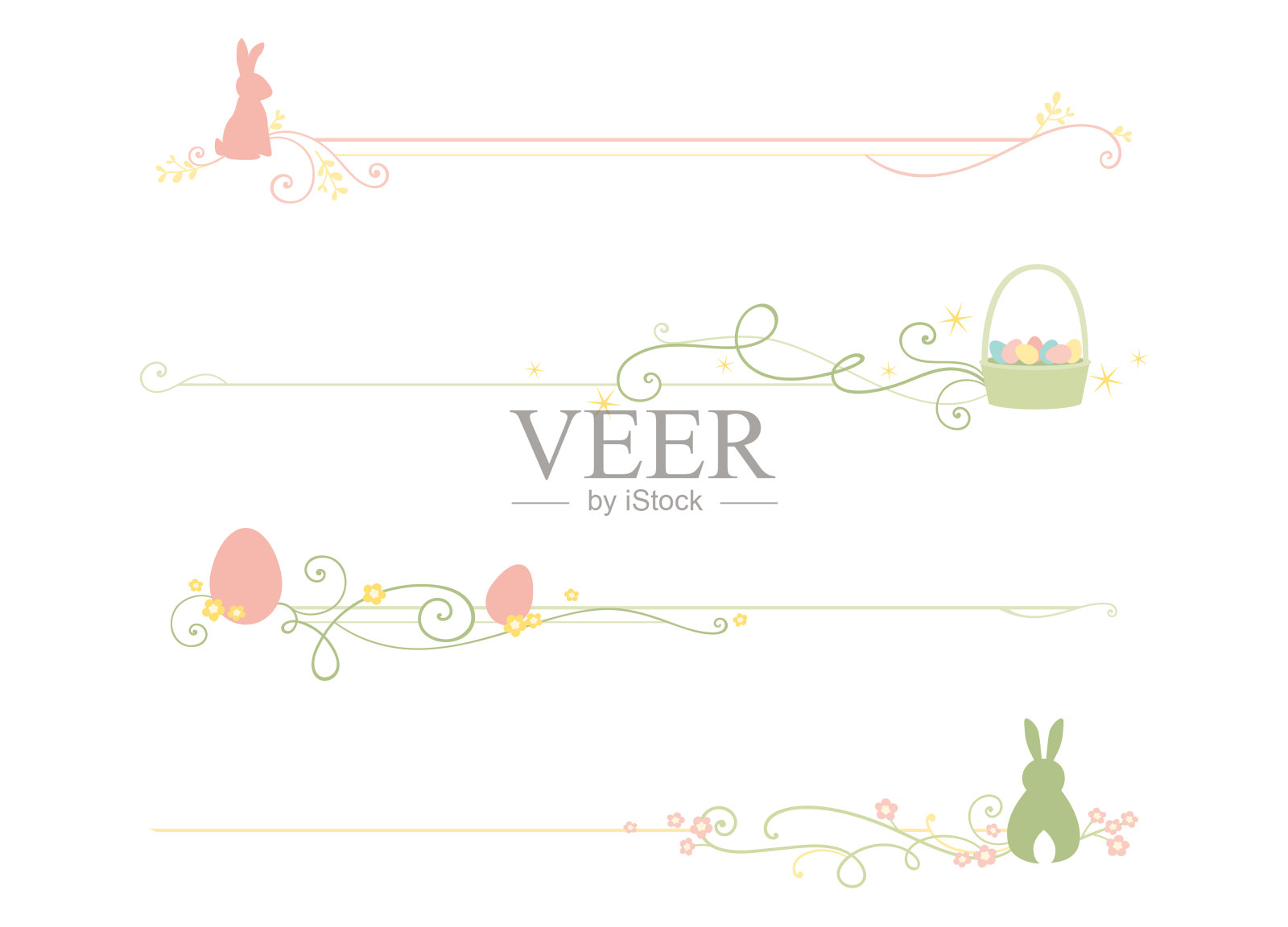 复活节分隔线插画图片素材