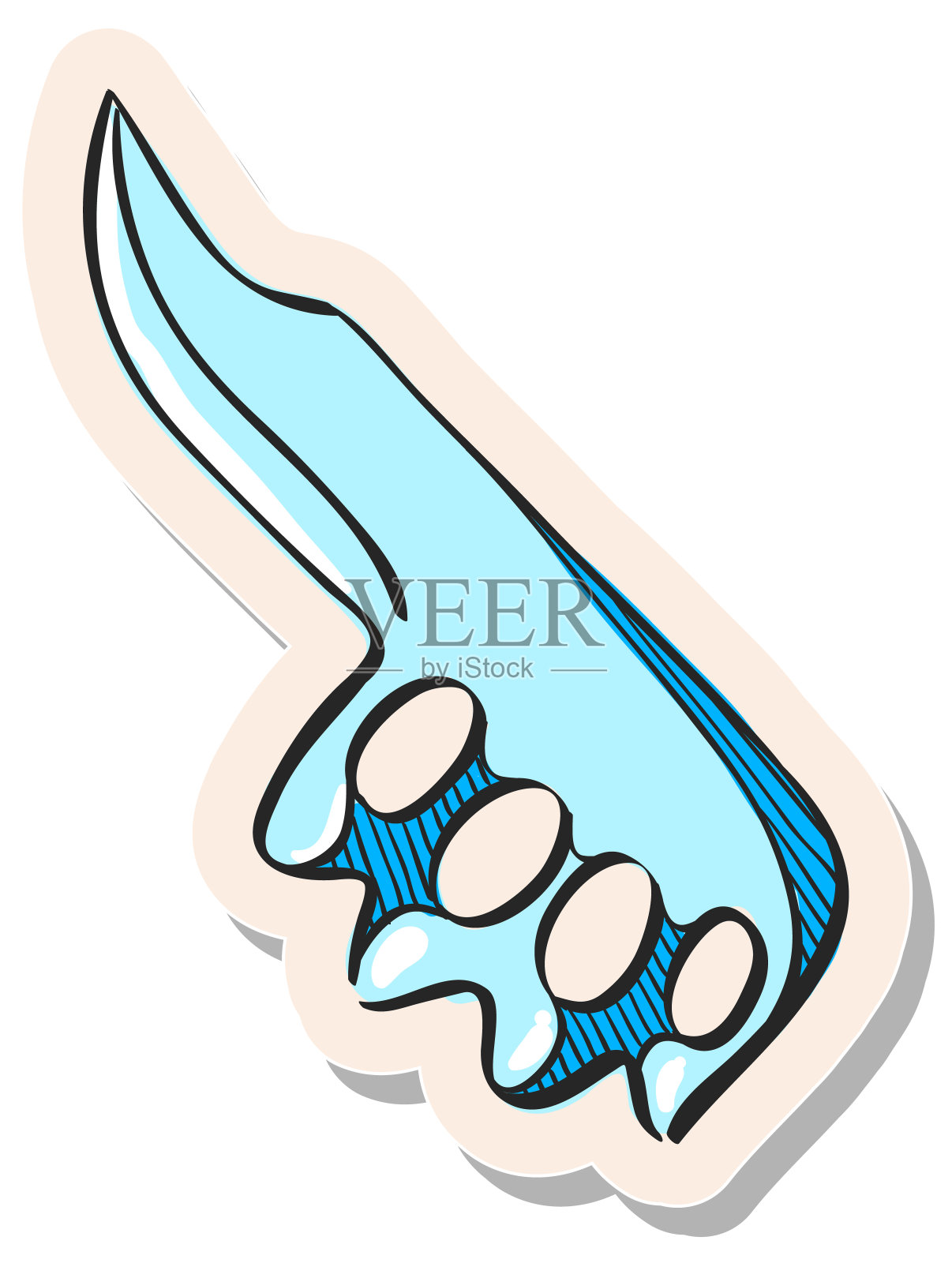 手绘贴纸风格图标刀插画图片素材