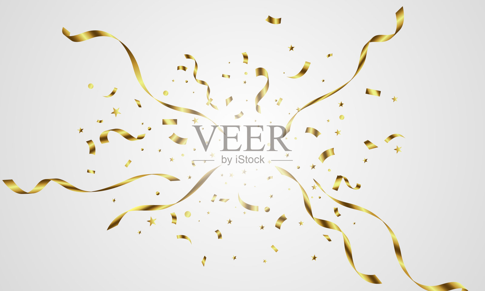 节日装饰矢量插图的金色五彩纸屑背景插画图片素材