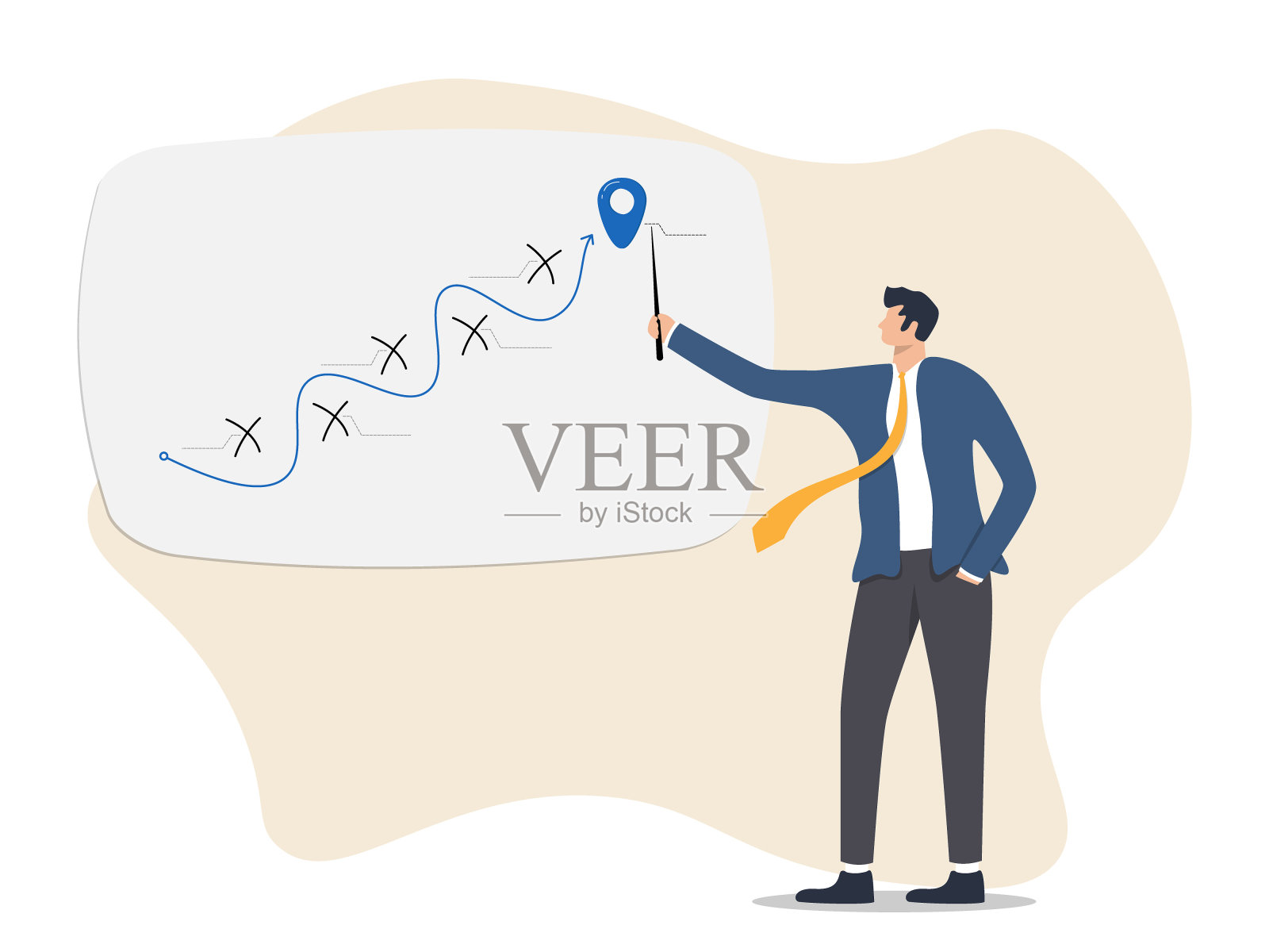 商人做陈述以击中要害插画图片素材