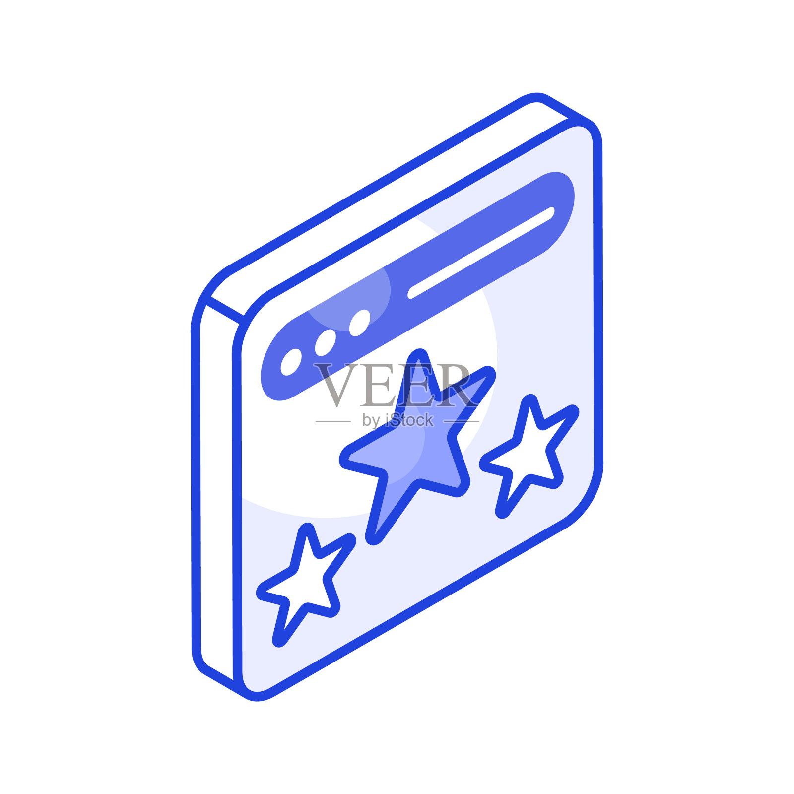 网页中的三颗星，展示网站排名的概念2.5D图标插画图片素材