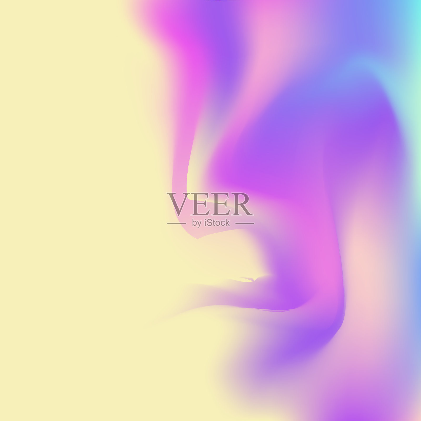 抽象的背景。闪闪发亮的液体。流行多色背景。彩虹的封面。全息结构。紫色模糊纹理。全息图梯度。霓虹灯的概念。黄色抽象背景插画图片素材