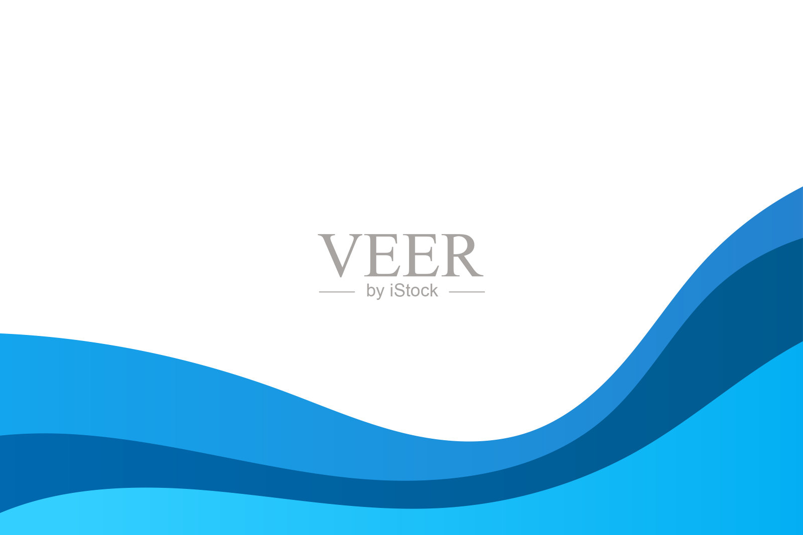 抽象的蓝色波浪商务风格背景。矢量图插画图片素材