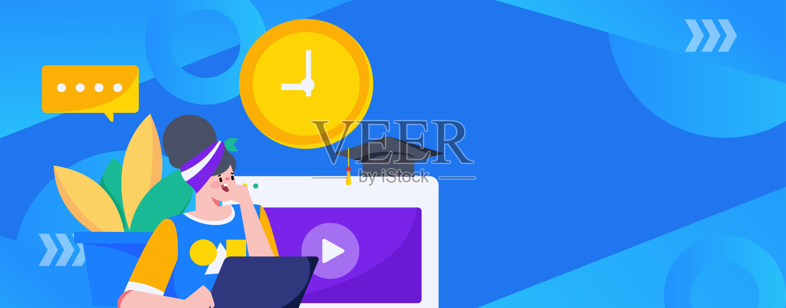 教育和学习的人平面矢量概念手绘插图插画图片素材