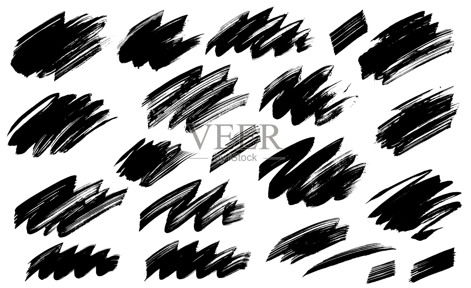 黑色油漆刷乱涂乱画插画图片素材