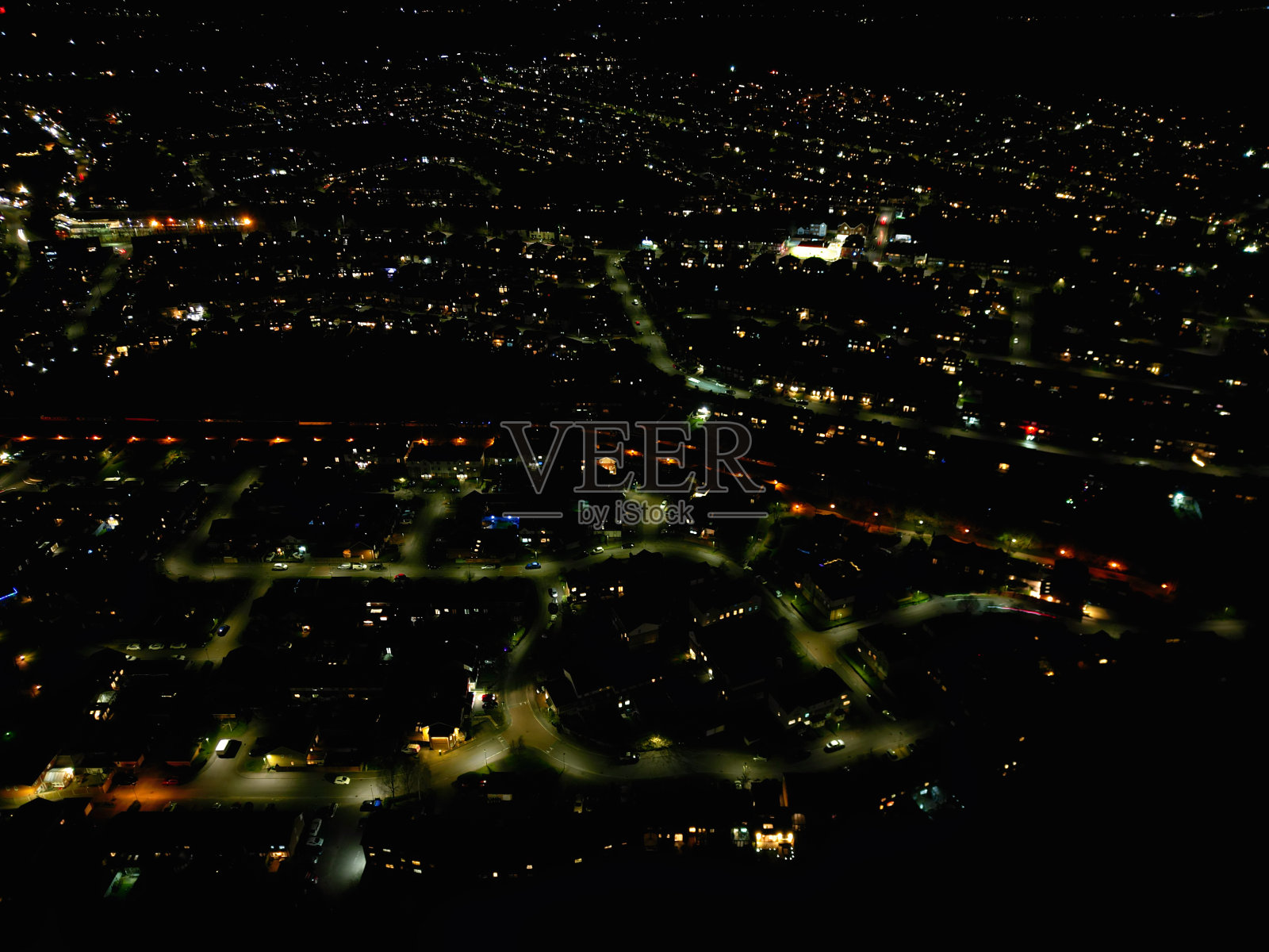 英国沃特福德市的灯光照片摄影图片