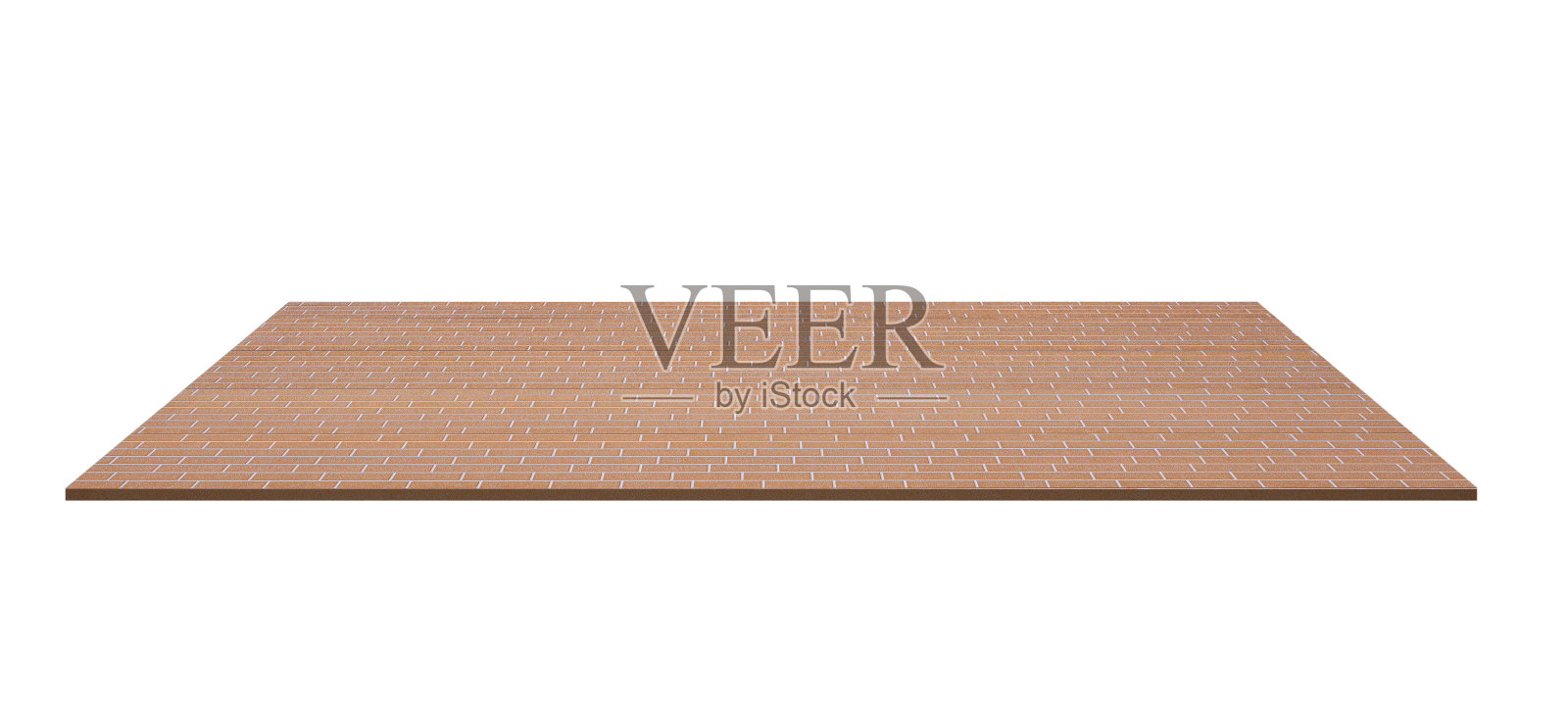 预制橙砖图案的智能板墙板隔离在白色背景与剪辑路径照片摄影图片