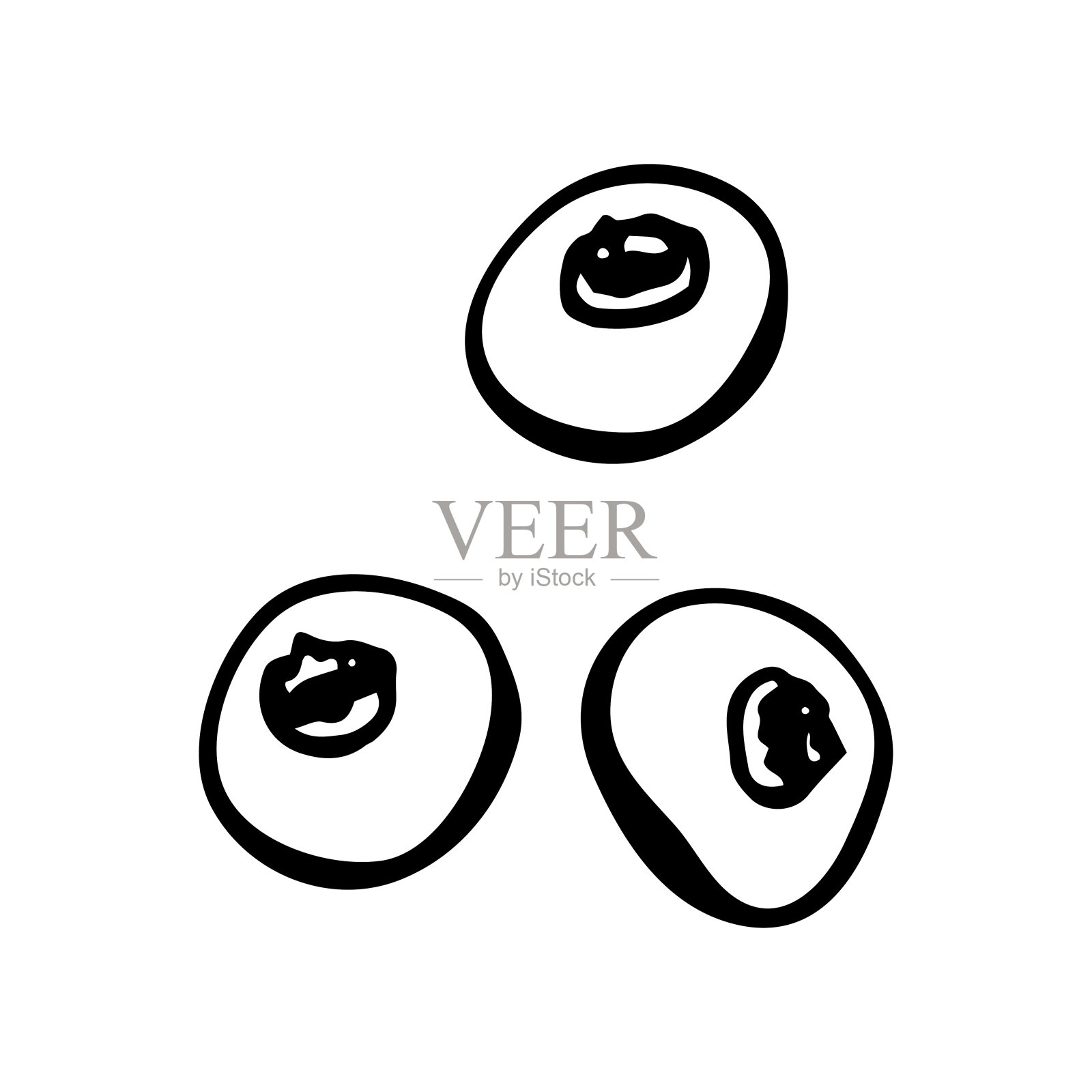 设置蓝莓线艺术。夏日花园浆果。手绘矢量素描插图。插画图片素材