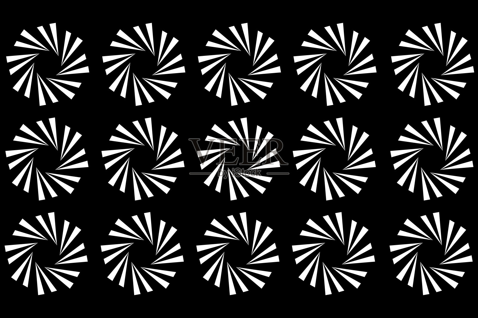 白色风车图案在柔软的黑色背景上插画图片素材