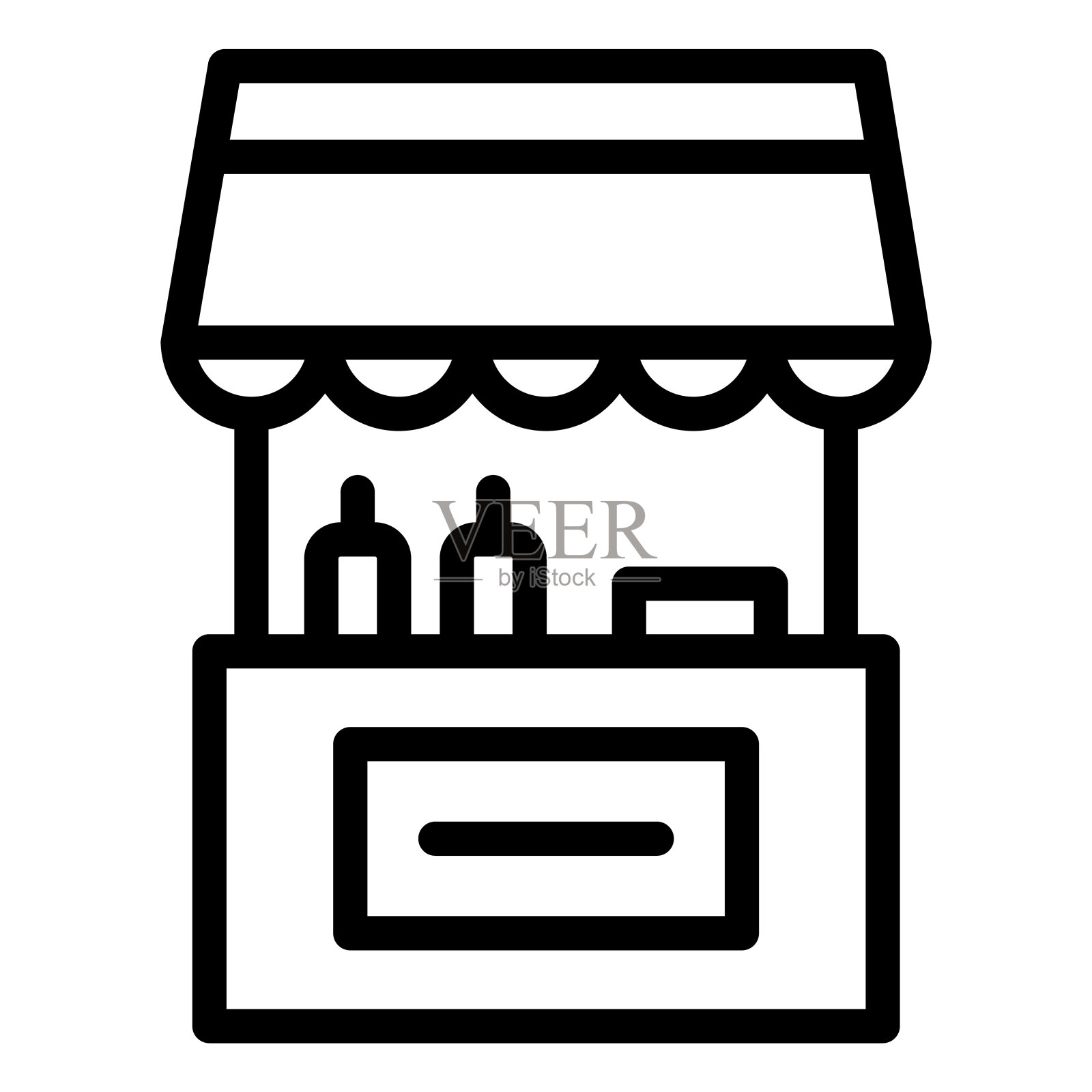 食品摊位矢量图标设计插图插画图片素材