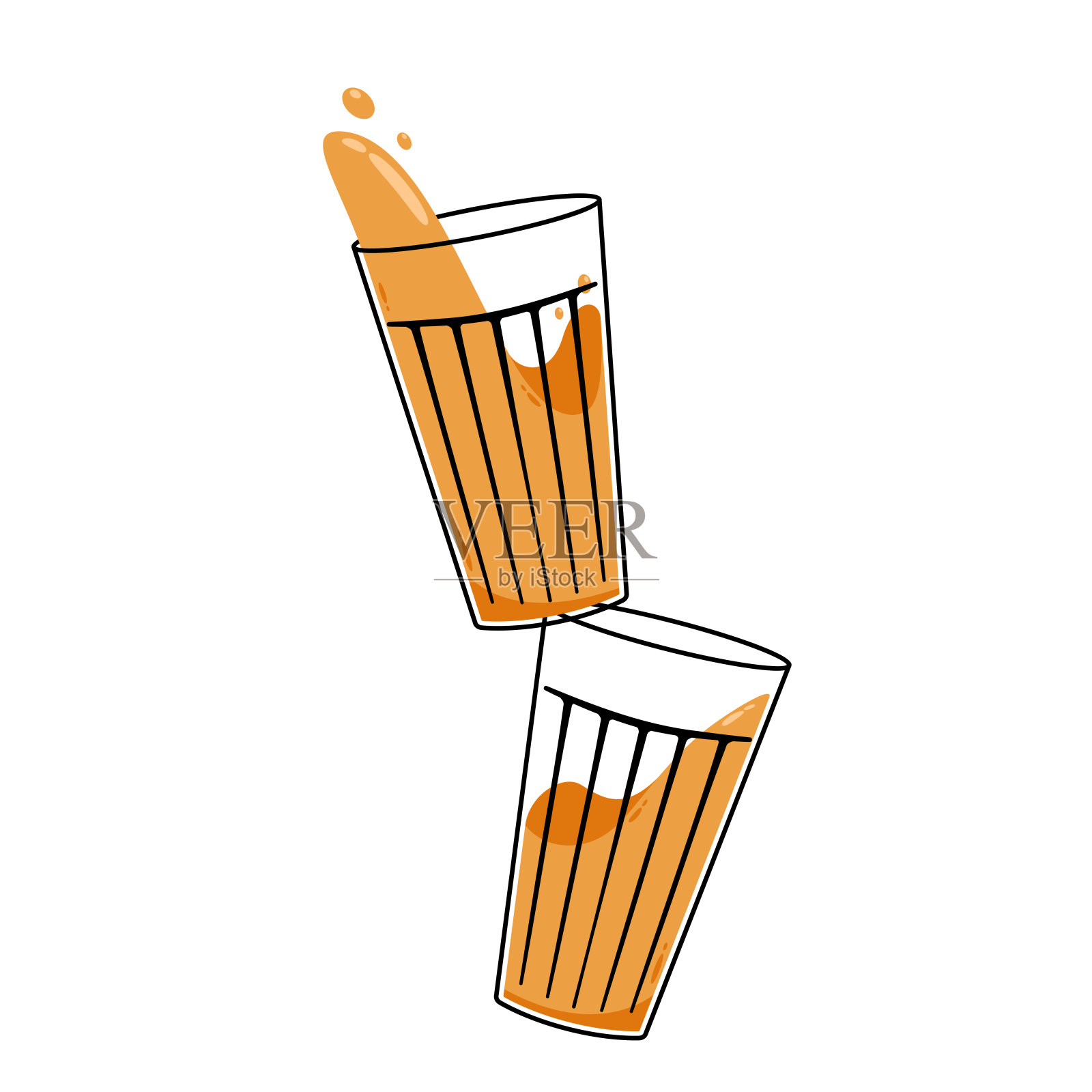 印度热饮载体。印度奶茶图标。印度茶是一种印度饮料。喀拉拉邦茶叶店插图矢量eps。印度喀拉拉邦路边。喀拉拉邦茶叶店线条图。喀拉拉邦的历史。插画图片素材