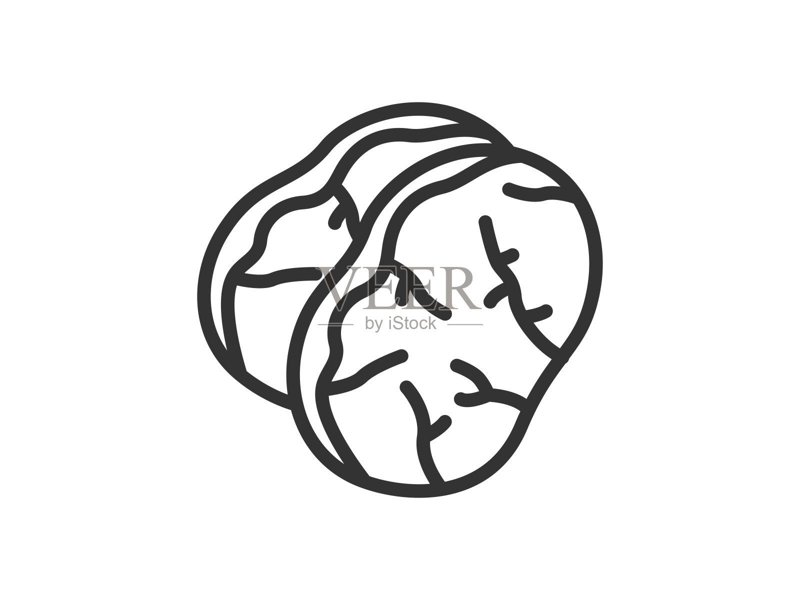 生火腿图标插图(线条画)。插画图片素材