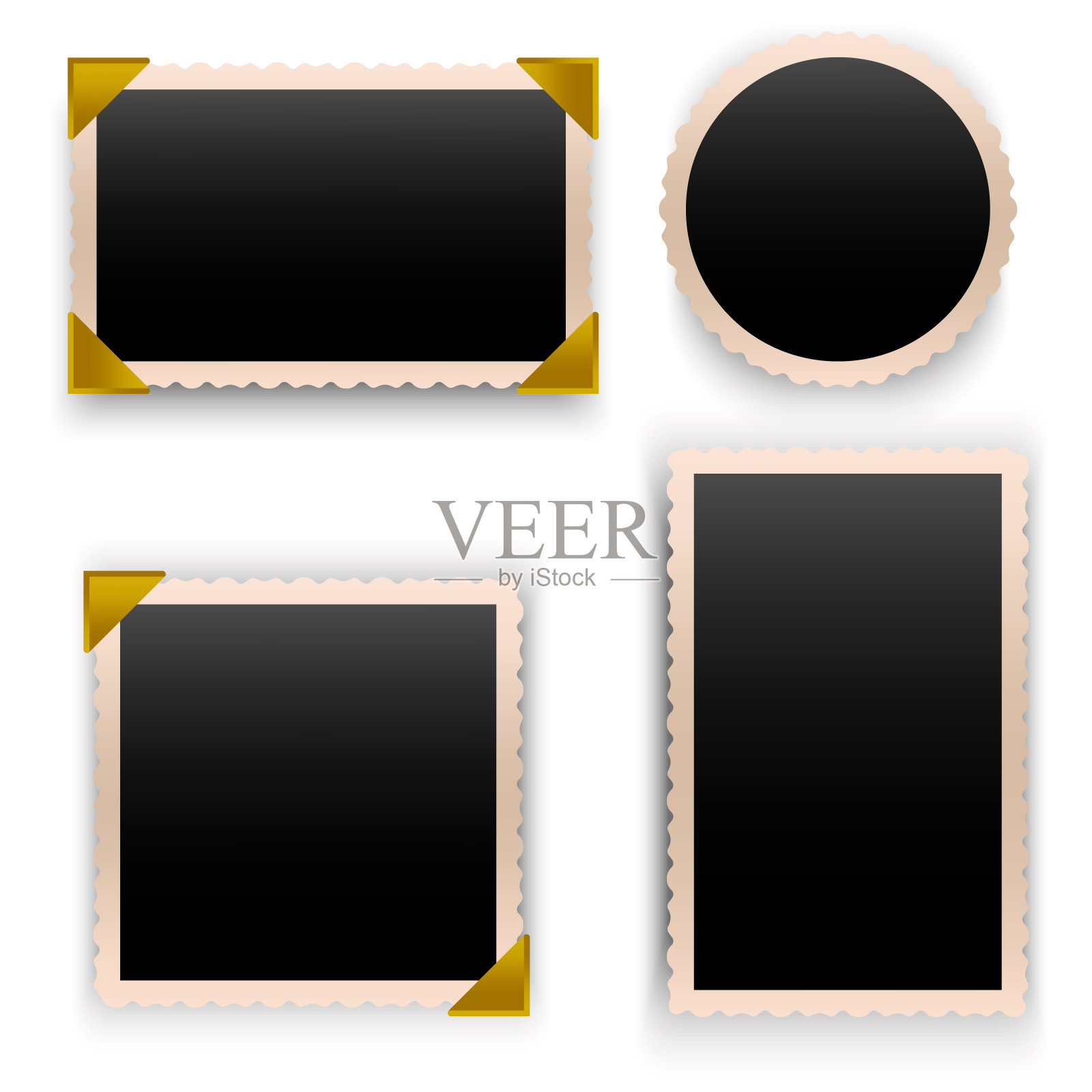 老式相框。复古旧纸相框模板。每股收益10。插画图片素材