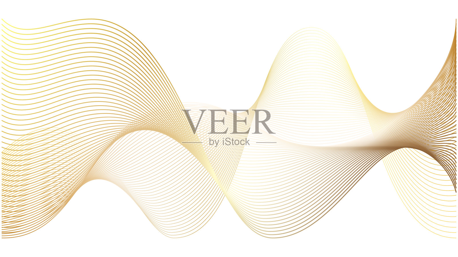 金色波浪线抽象背景。神奇详细水3d涟漪。黄色断头台贵宾大理石墨绳。水印光纤渐变。科技声音乐队漩涡。插画图片素材