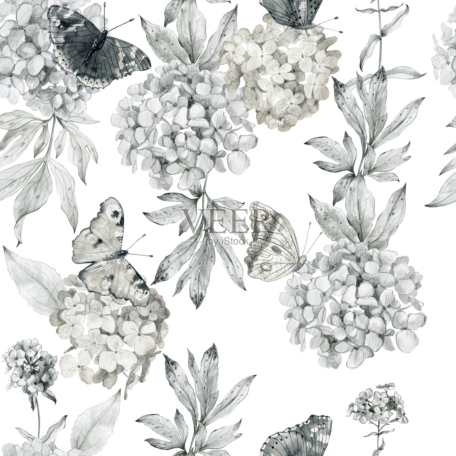 水彩无缝图案插画图片素材