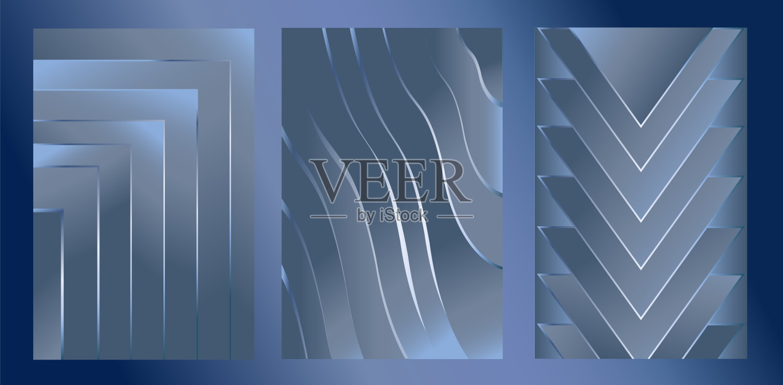 未来抽象蓝色背景。旗帜模板。梯度，极简主义，矢量。插画图片素材