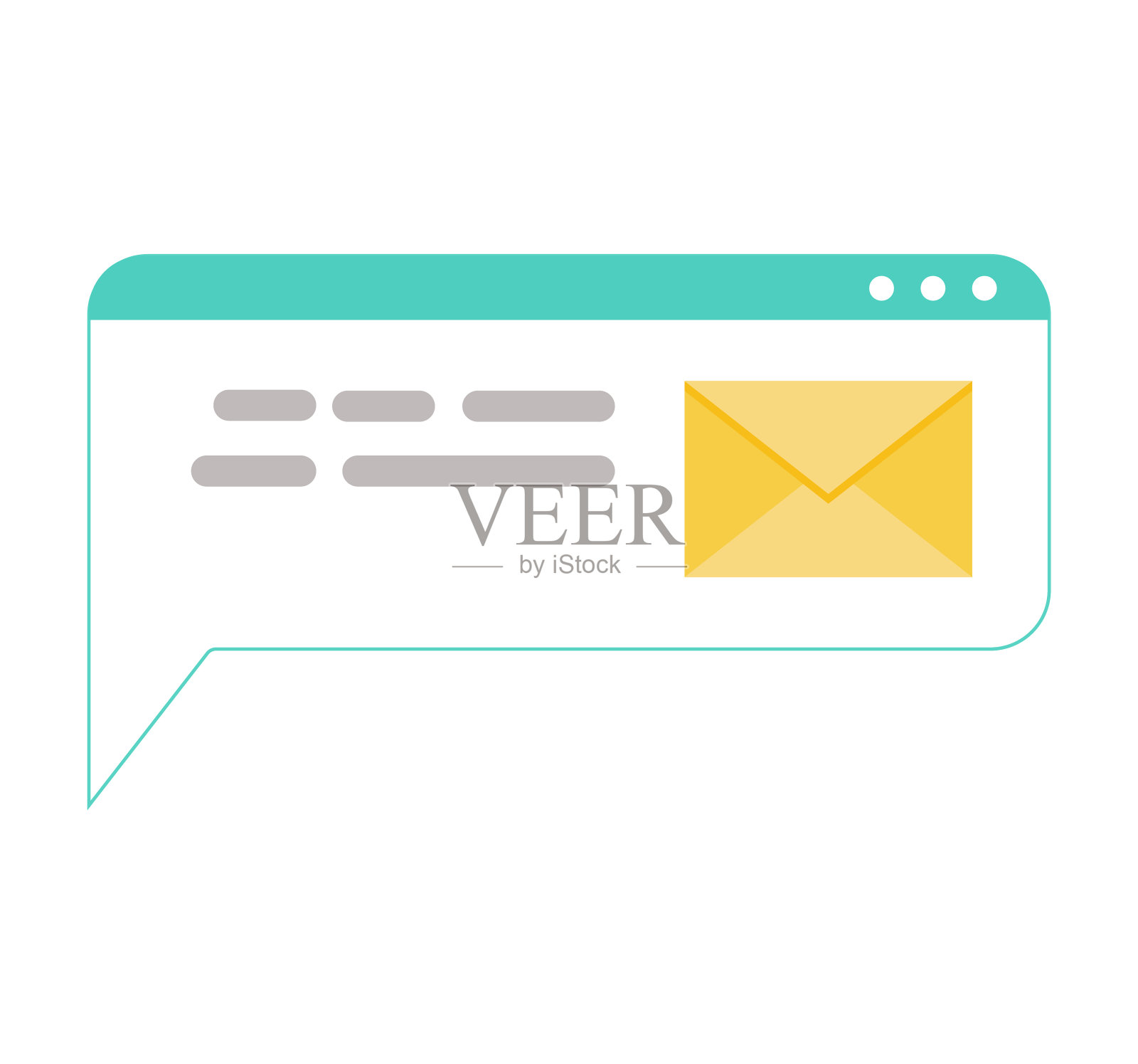 卡通电子邮件通知在浏览器选项卡上，未读消息图标。收件箱，新的电子邮件，和通信概念矢量插图插画图片素材