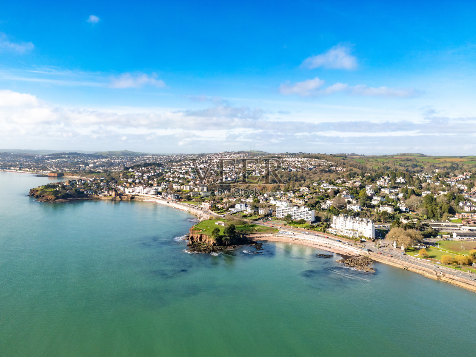 Corbyn Head和Roundham Head在Torbay照片摄影图片