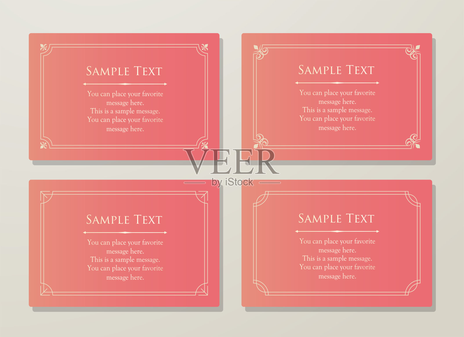 时尚的框架。设计模板。一组漂亮的额头。插画图片素材