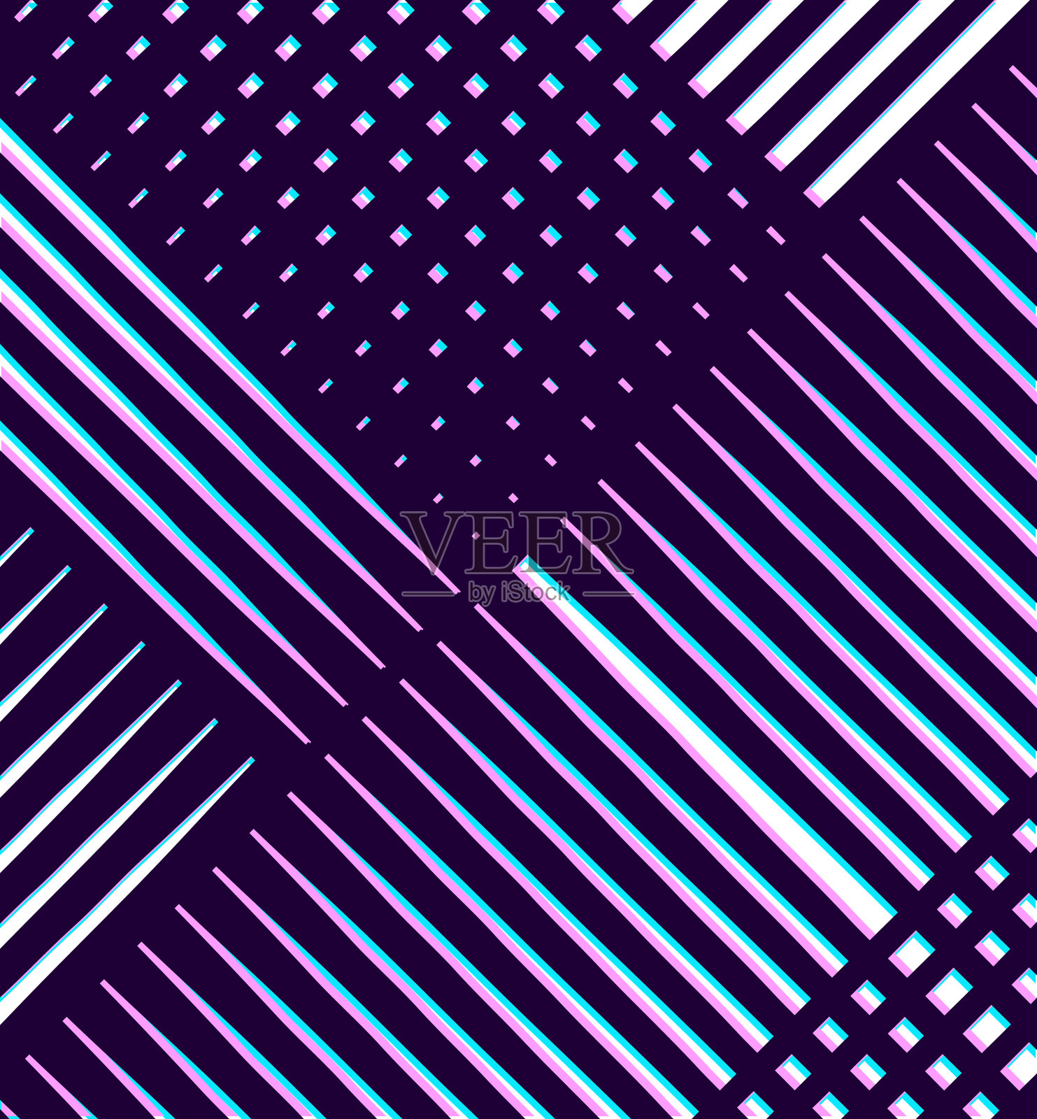 背景与对角线条纹和几何形状和Glitch技术插画图片素材