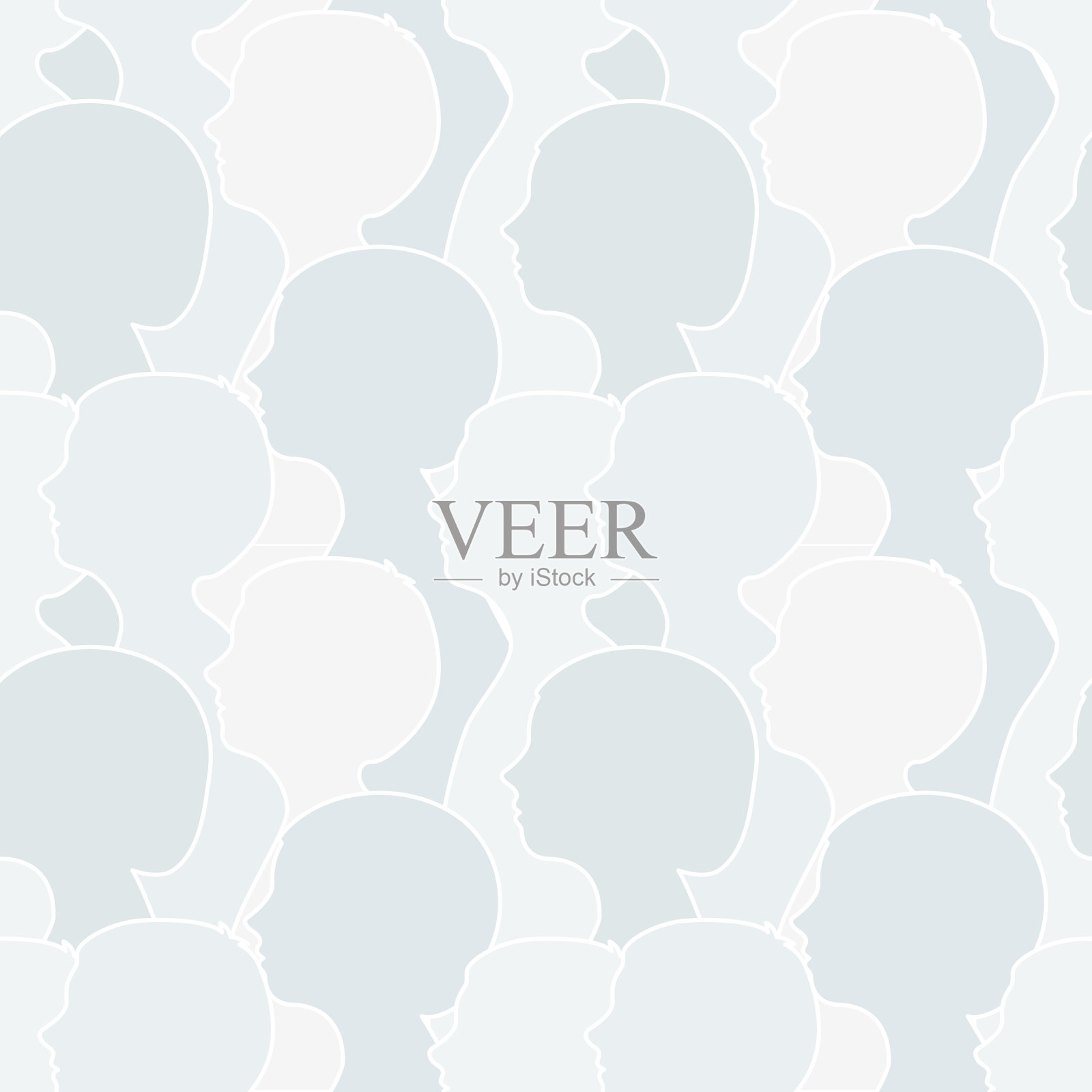 无缝图案与人群的孩子，人的背景。插画图片素材