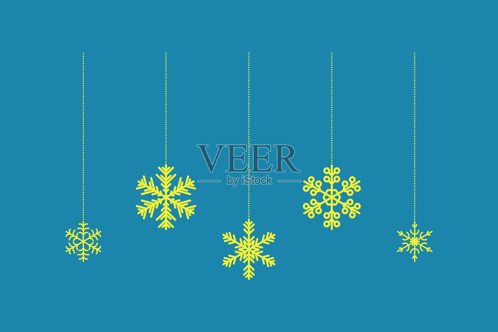 圣诞快乐，新年快乐。雪花圣诞矢量装饰。圣诞新年快乐，装饰雪花挂。矢量插图。插画图片素材