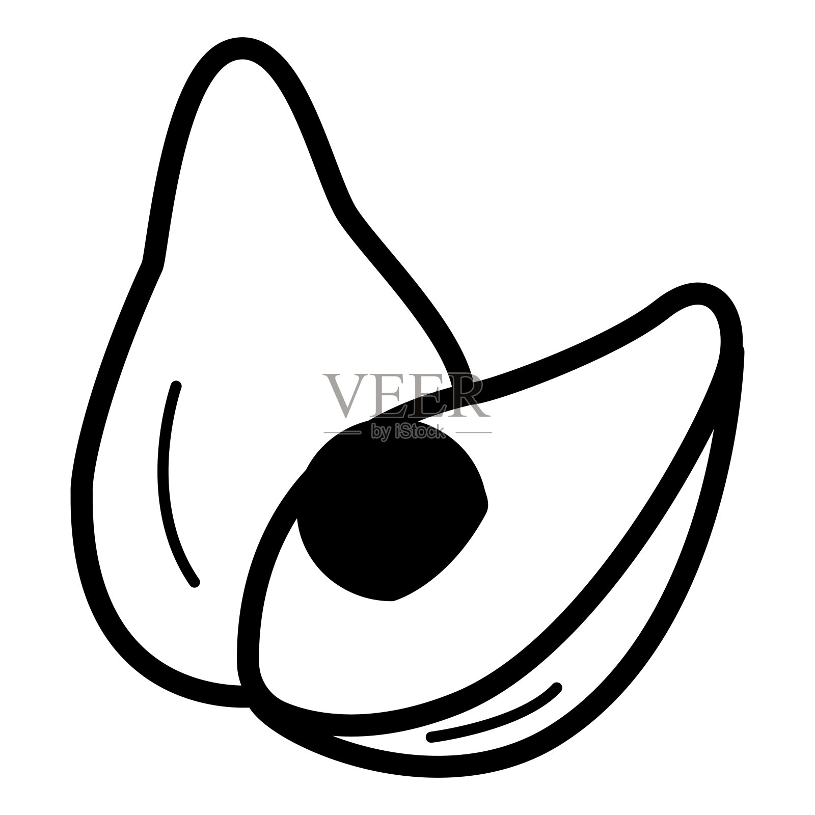 鳄梨图标。健康的生活方式。水果矢量图标。素食图标。插画图片素材