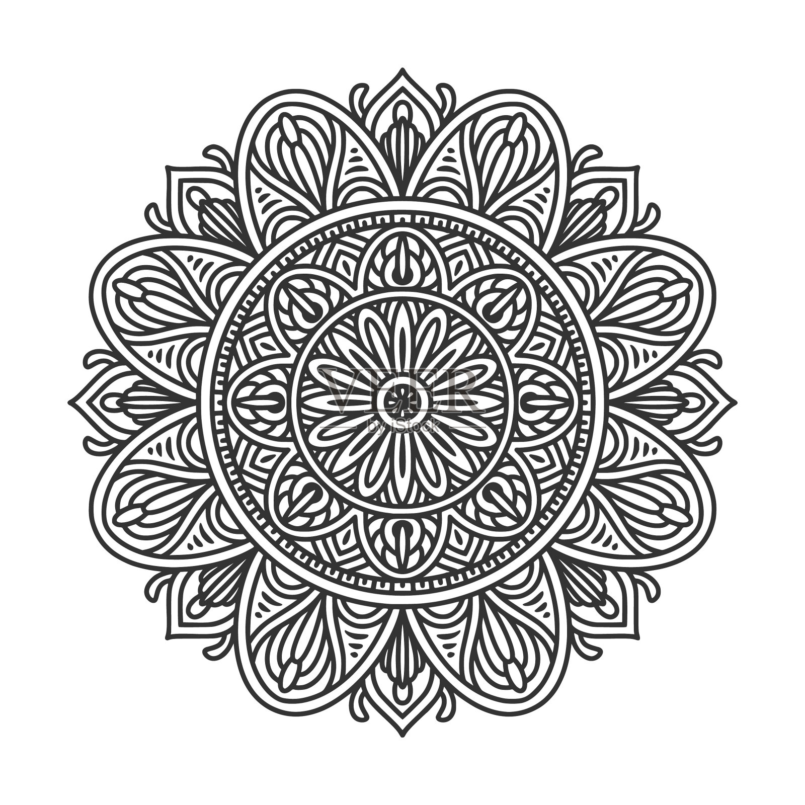 圆形图案曼陀罗艺术装饰元素插画图片素材