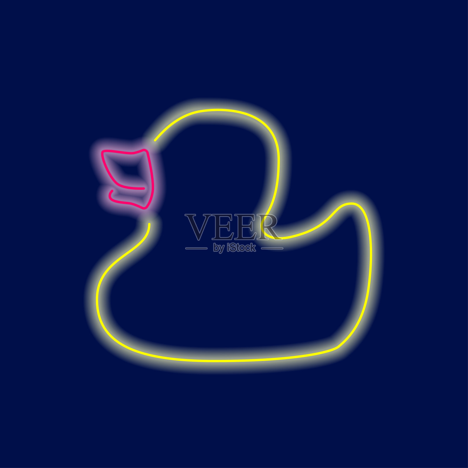 橡皮鸭的极简剪影插画图片素材