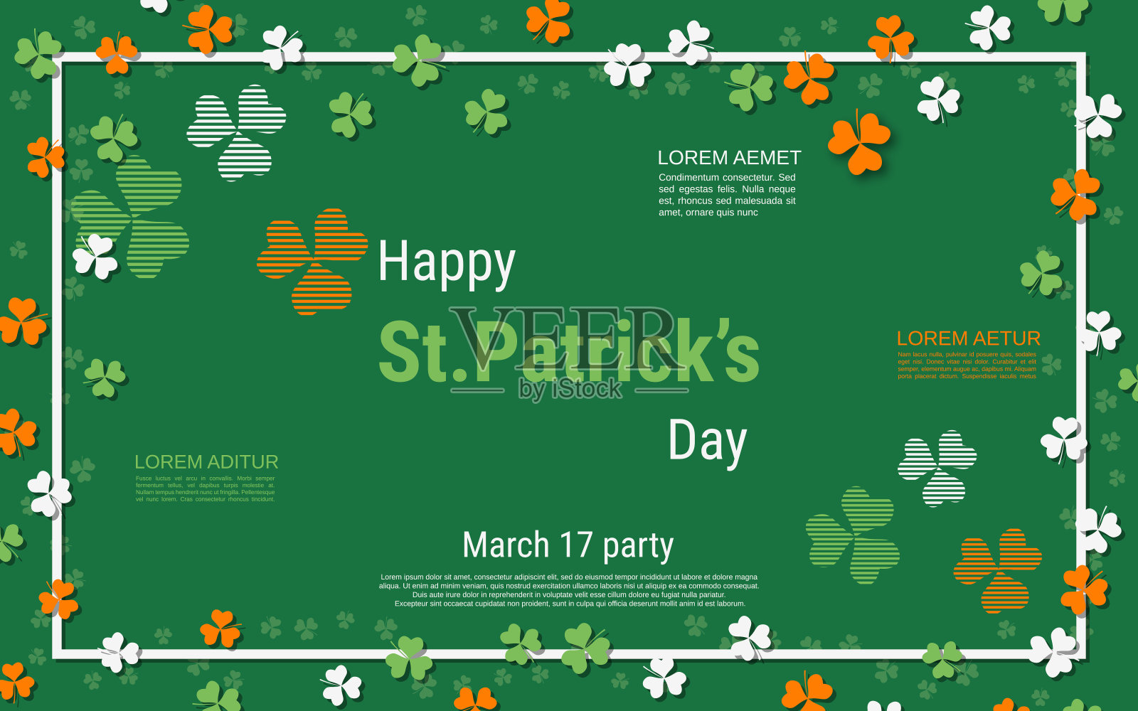 圣帕特里克节优雅的矢量插图插画图片素材