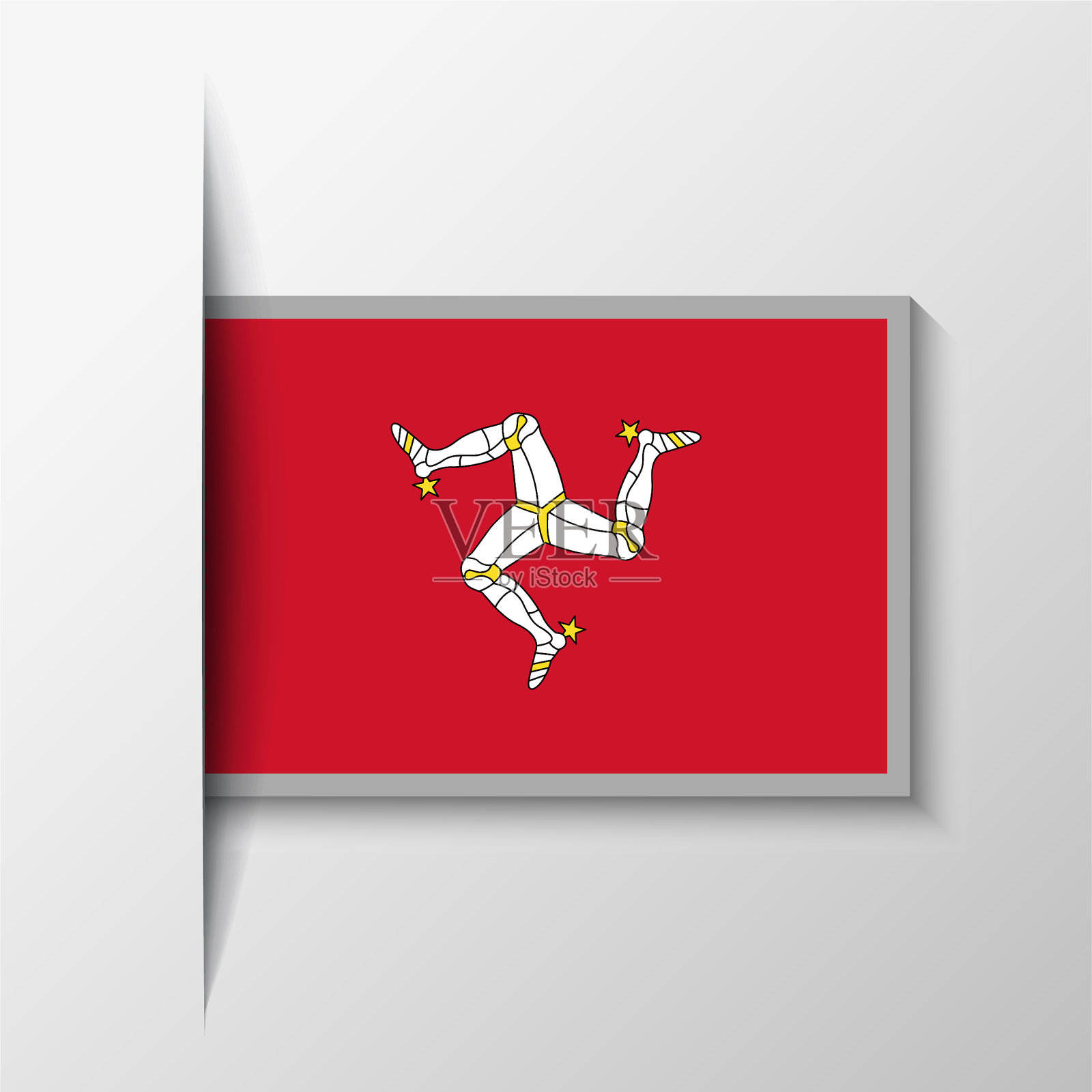 矢量矩形岛的马恩旗背景插画图片素材