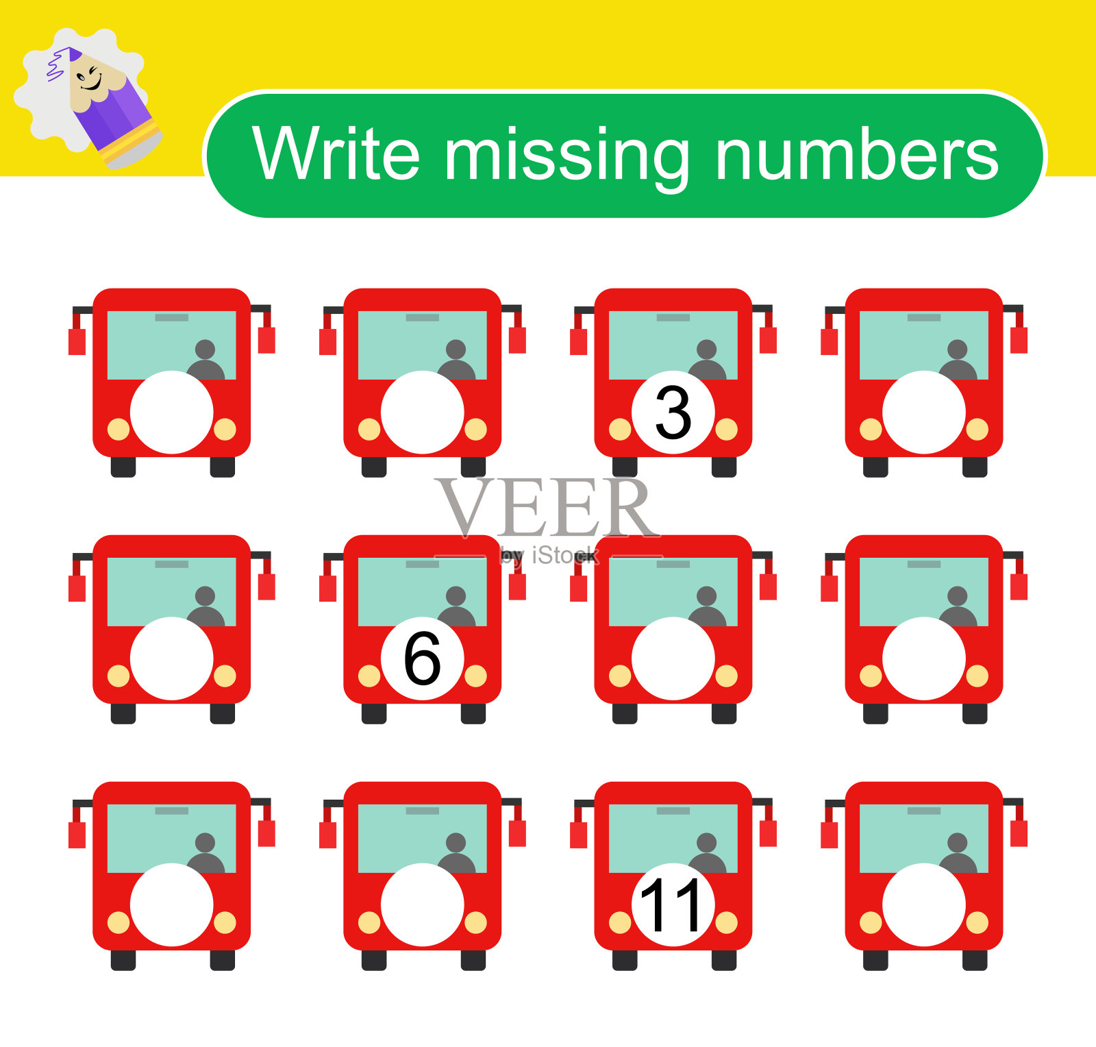 儿童数学活动。卡通车插画图片素材