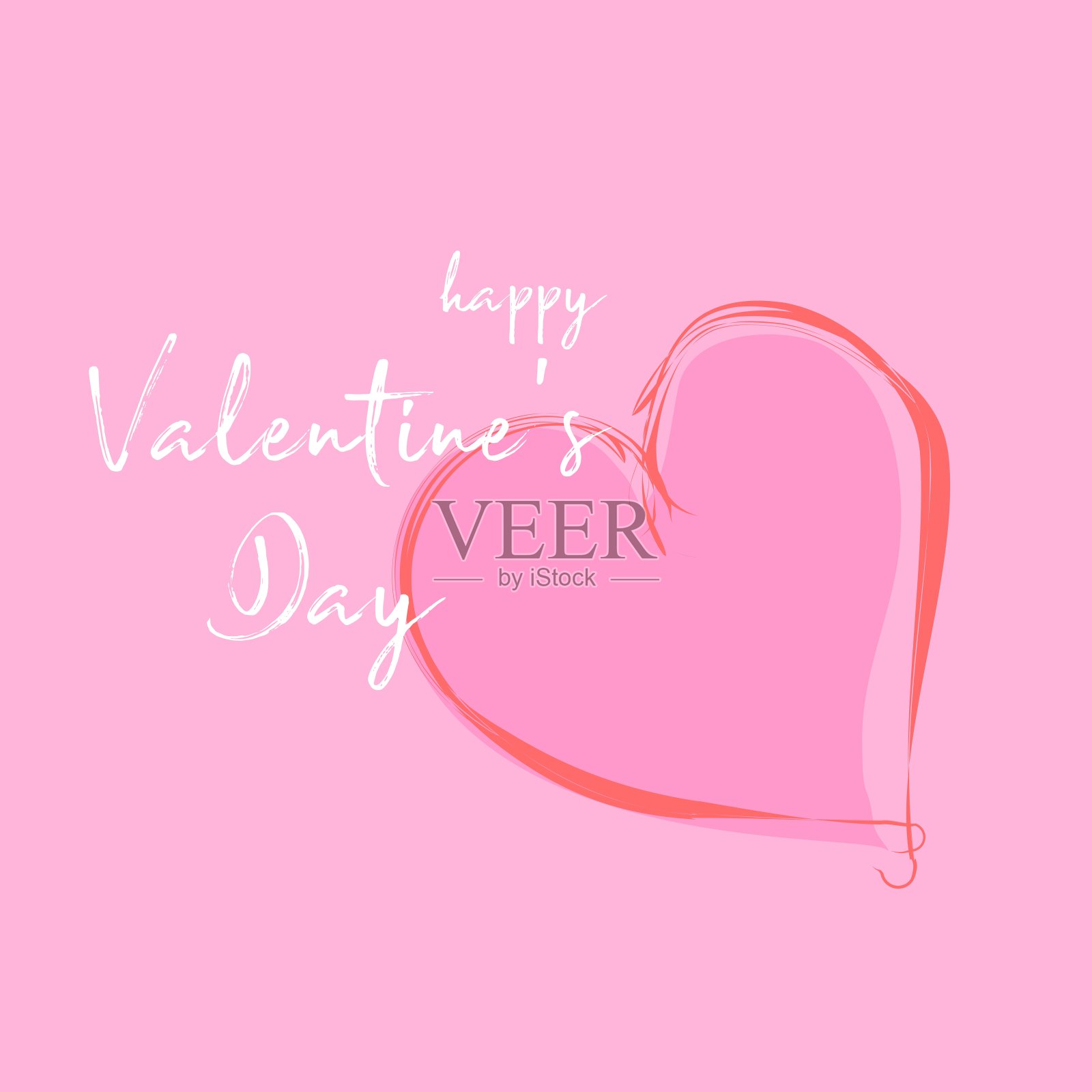 情人节快乐版式海报或横幅。情人节快乐。简单的矢量覆盖的社会网络插画图片素材