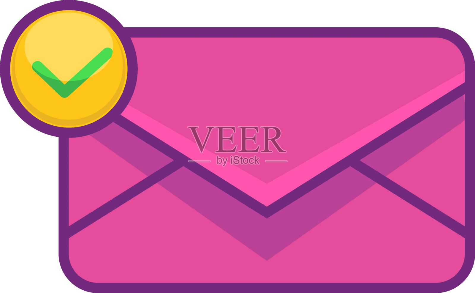 平面插图图标符号，通过互联网传递人们的电子邮件信息插画图片素材