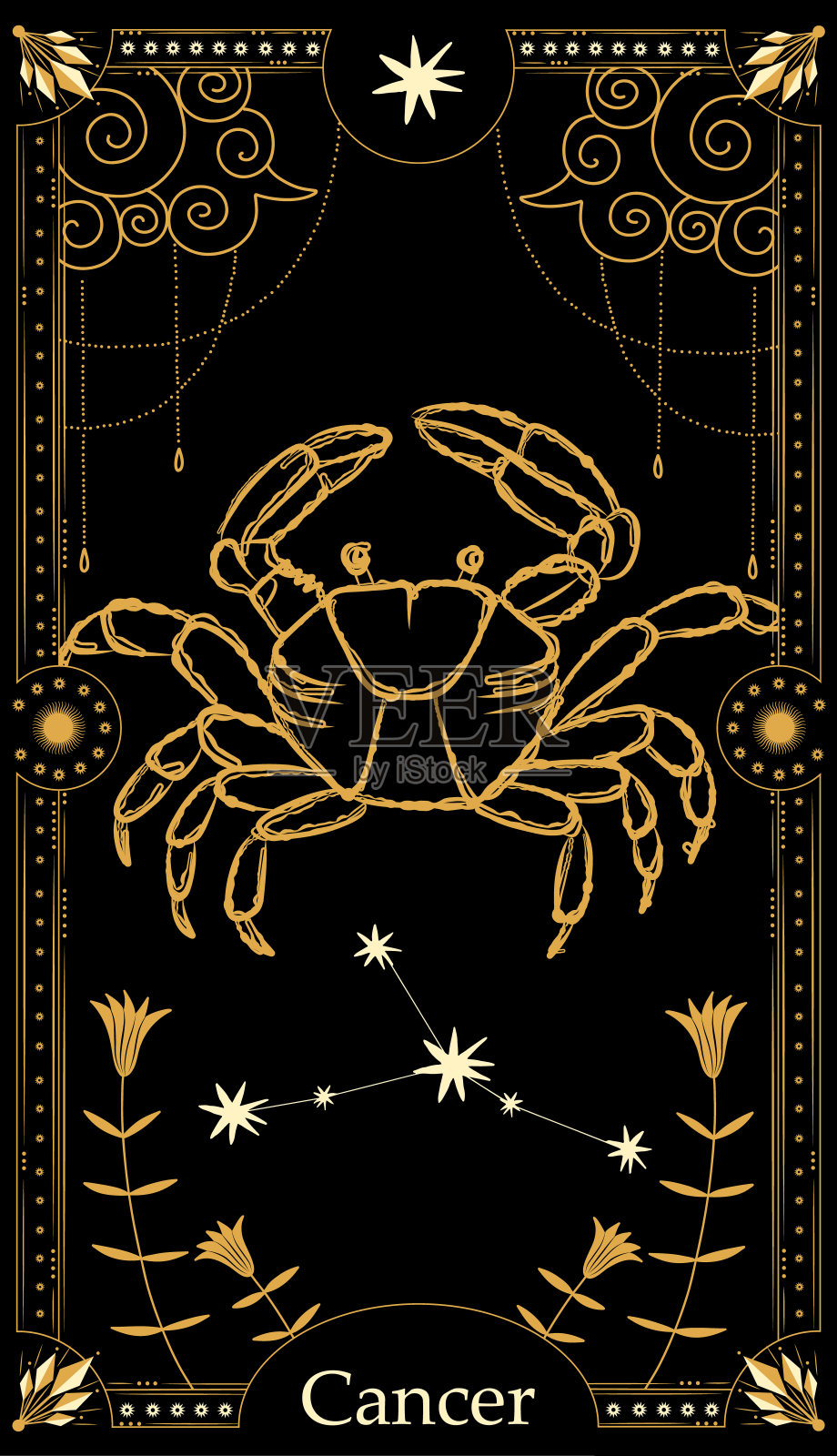 矢量插图月相集。不同阶段的月光活动在复古雕刻风格。星座插画图片素材