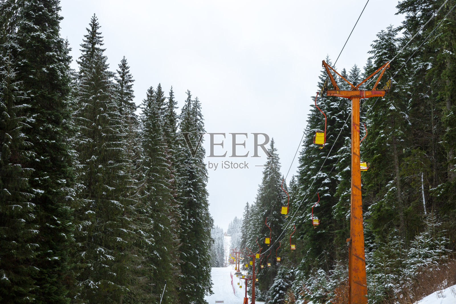 滑雪缆车照片摄影图片