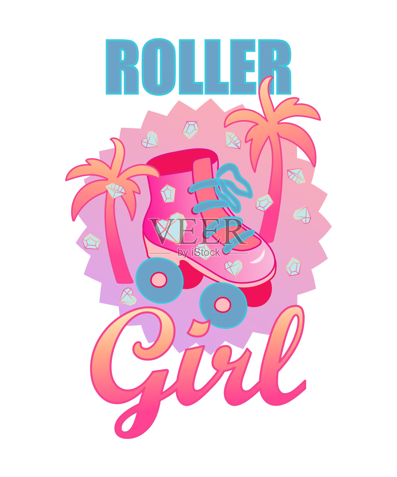 辊的女孩插画图片素材