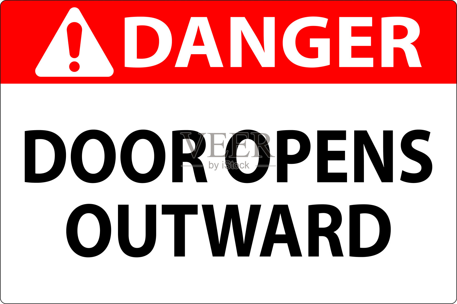 危险标志门向外打开插画图片素材