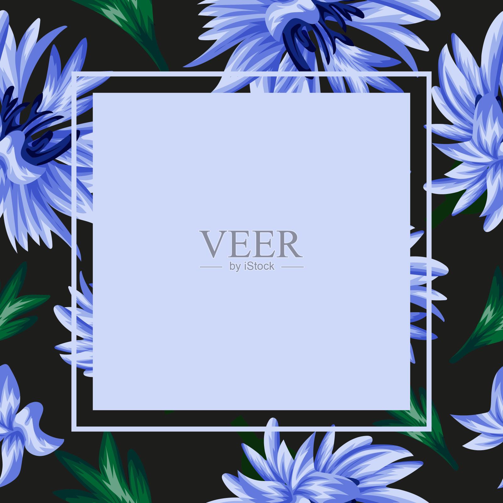 矢车菊节日贺卡插画图片素材