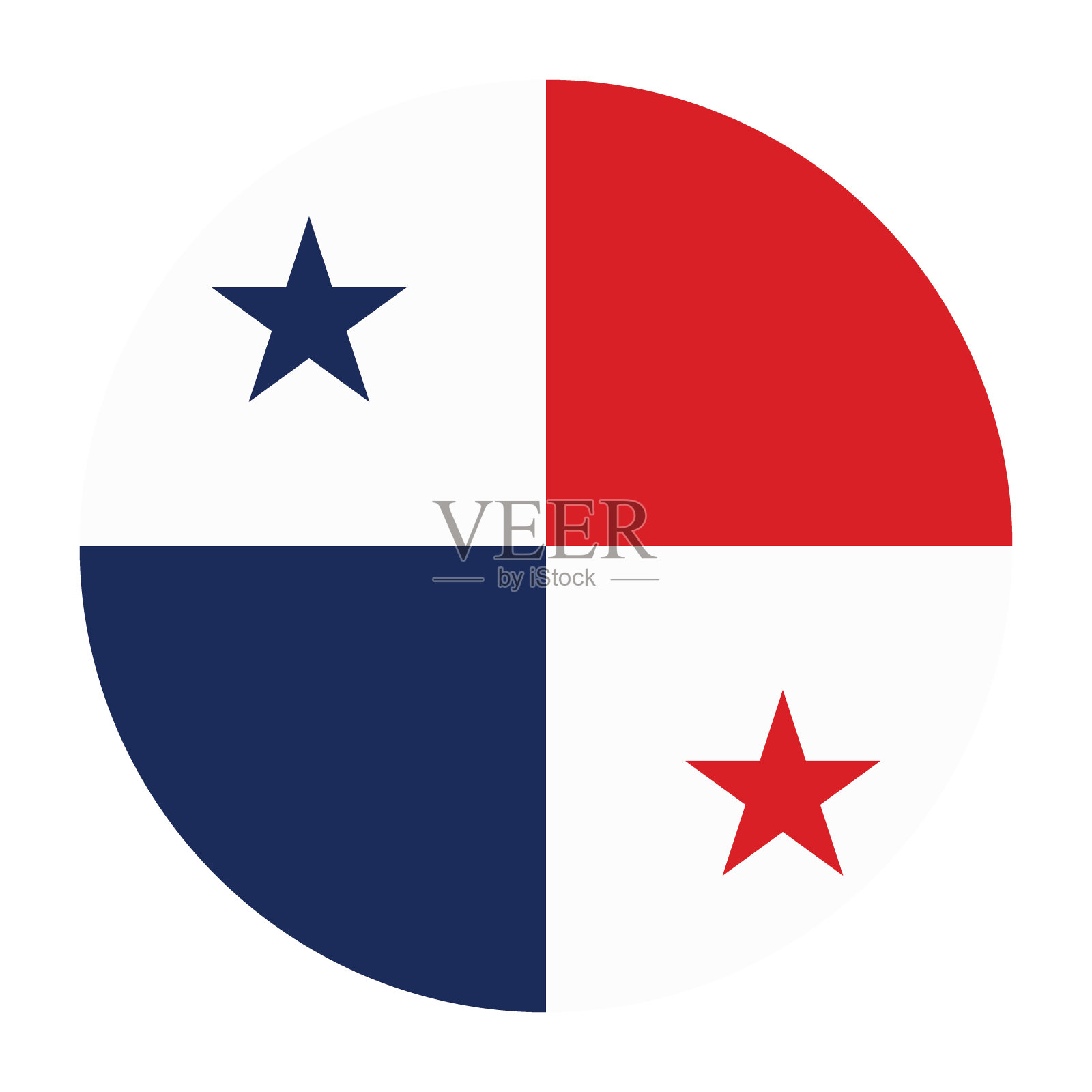 巴拿马国旗。国旗图标。标准颜色。圆形图标标志。电脑插图。数码插图。矢量插图。插画图片素材