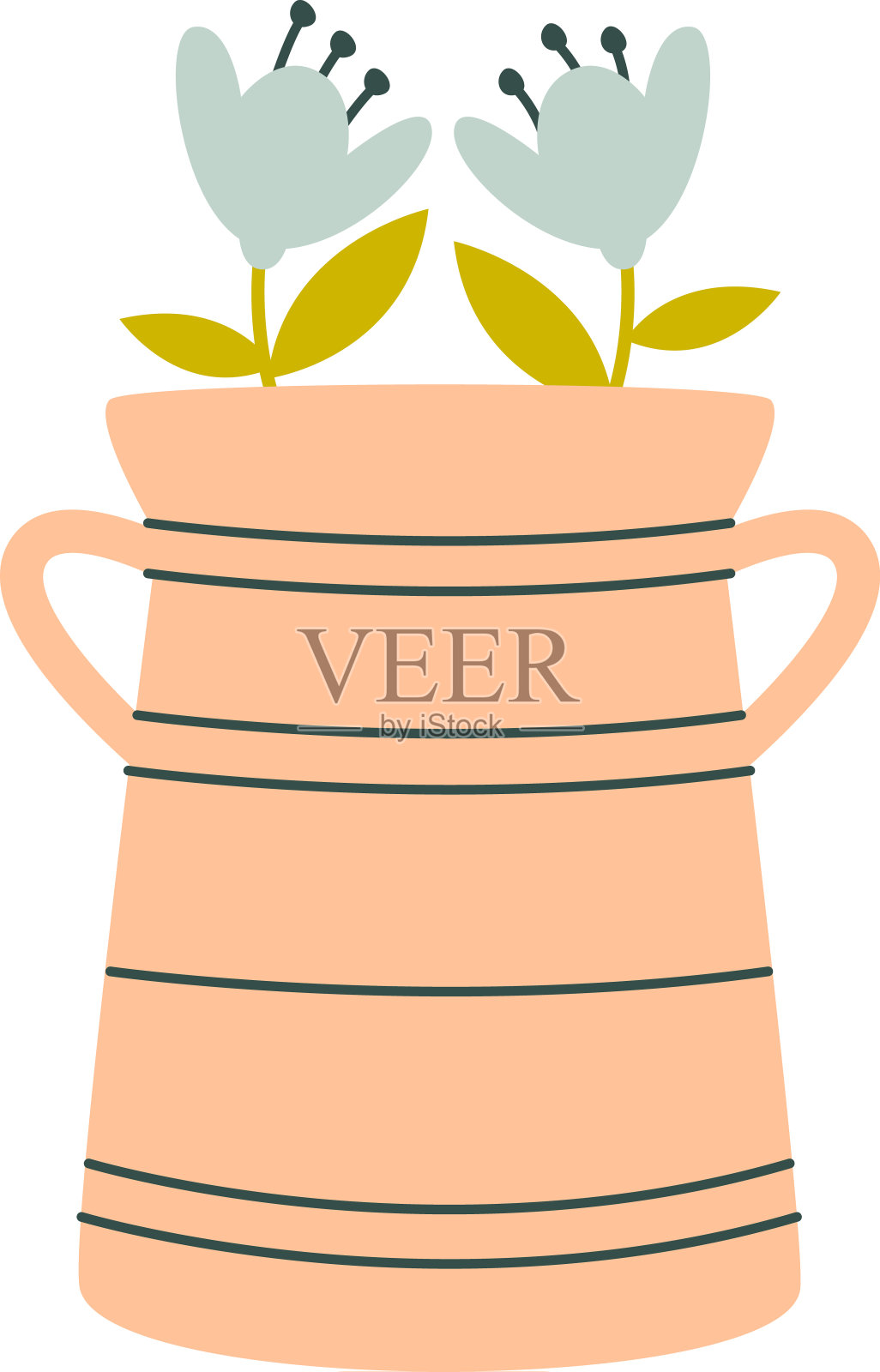 647年_elements_bouquets_spring_flowers_buckets_watering_cans插画图片素材