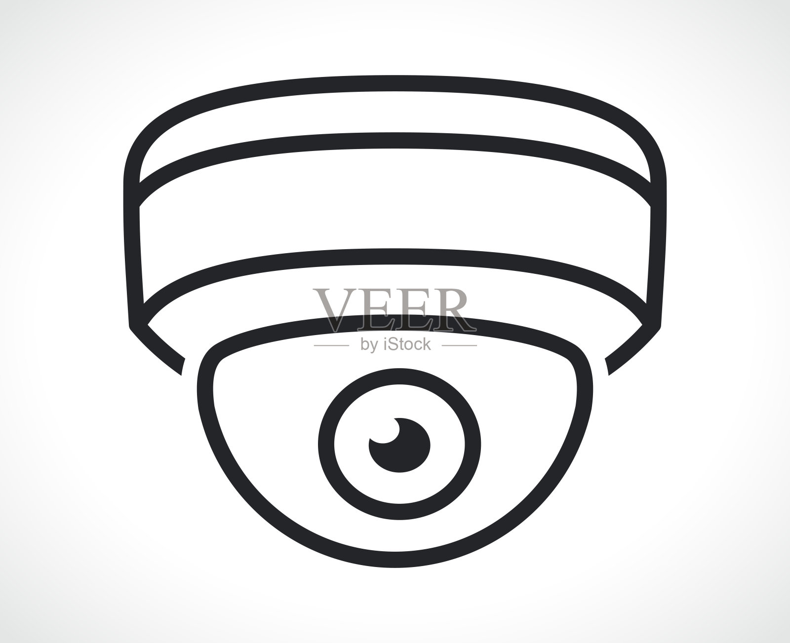 闭路电视穹顶轮廓图标孤立插画图片素材