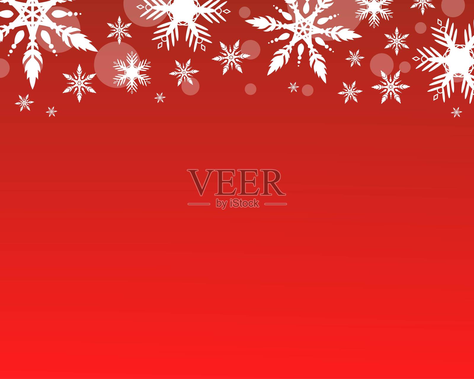 红色的圣诞节和雪花的背景插画图片素材