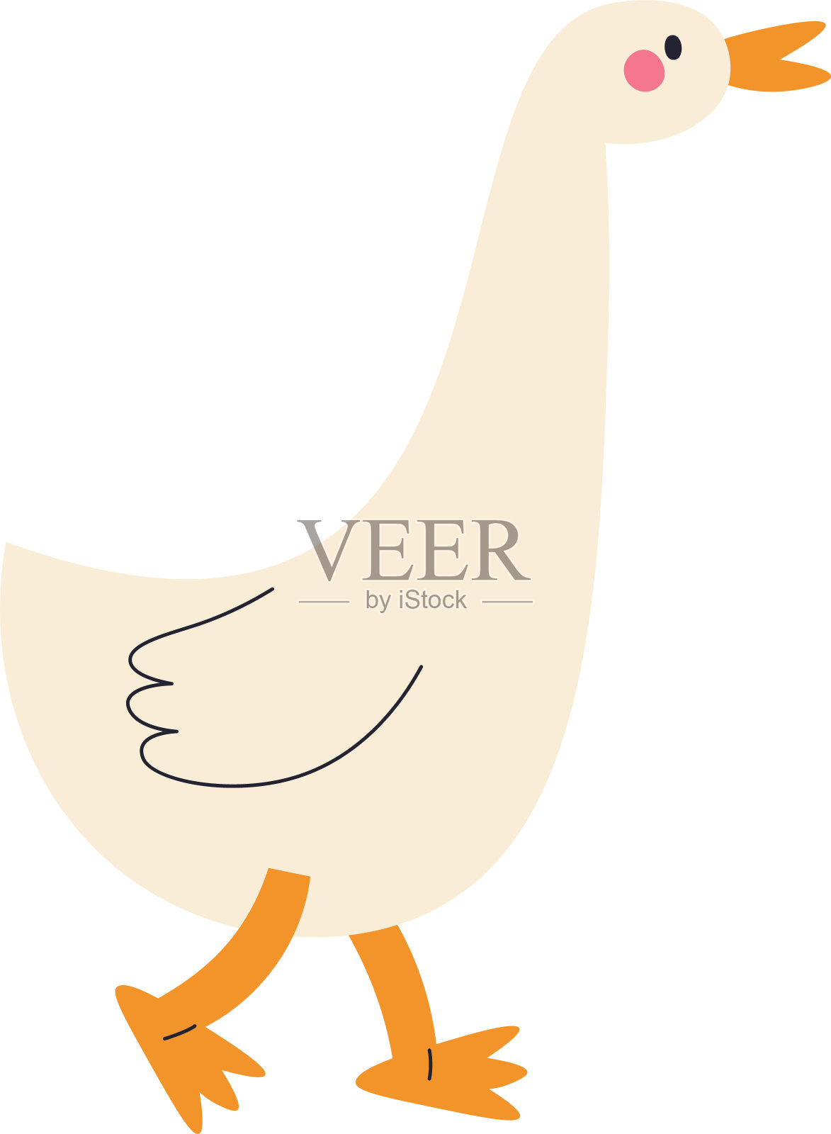 elements_cartoon_cute_foxes_and_gooses插画图片素材