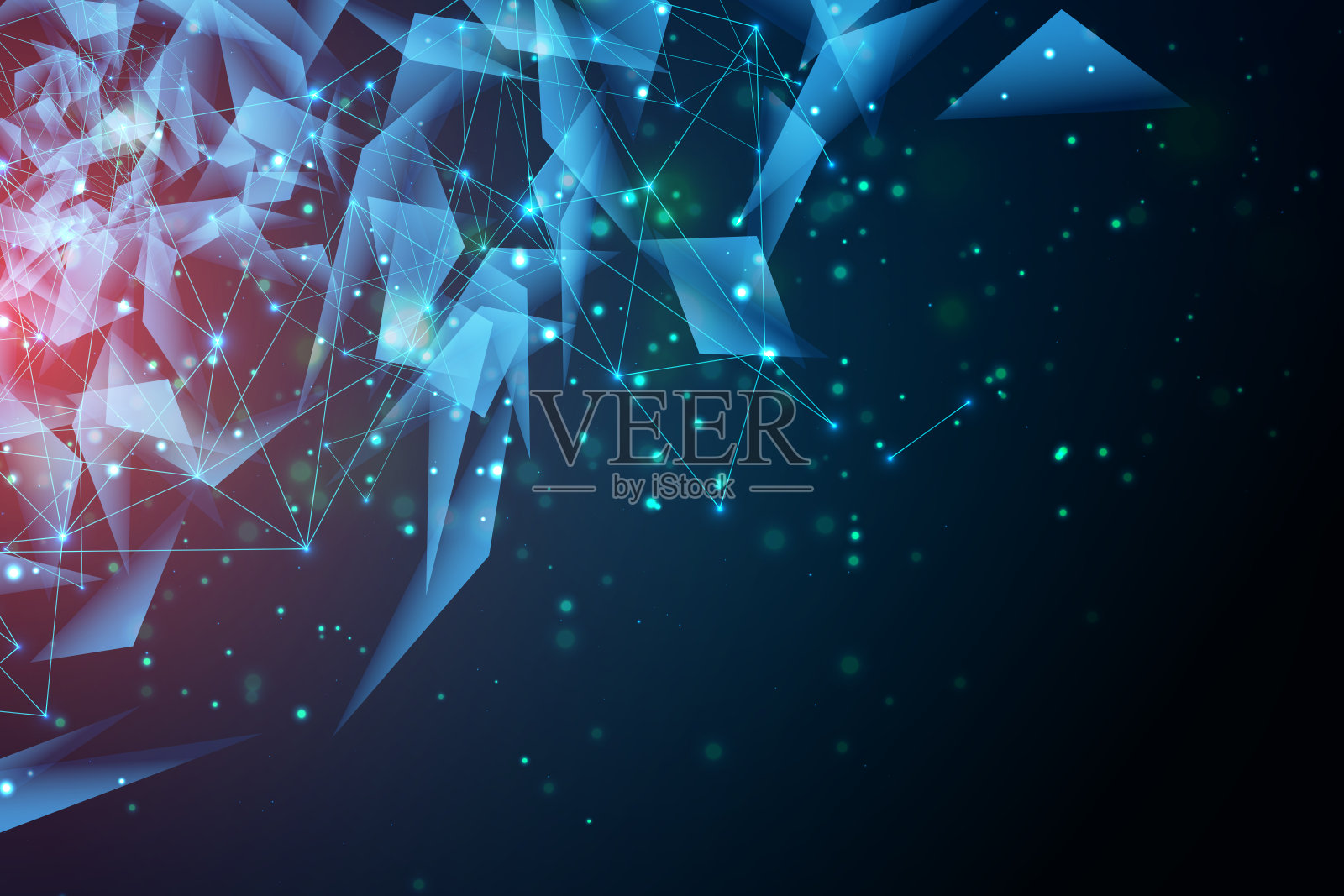 具有分子结构的几何、多边形、线形、三角形图案。插画图片素材