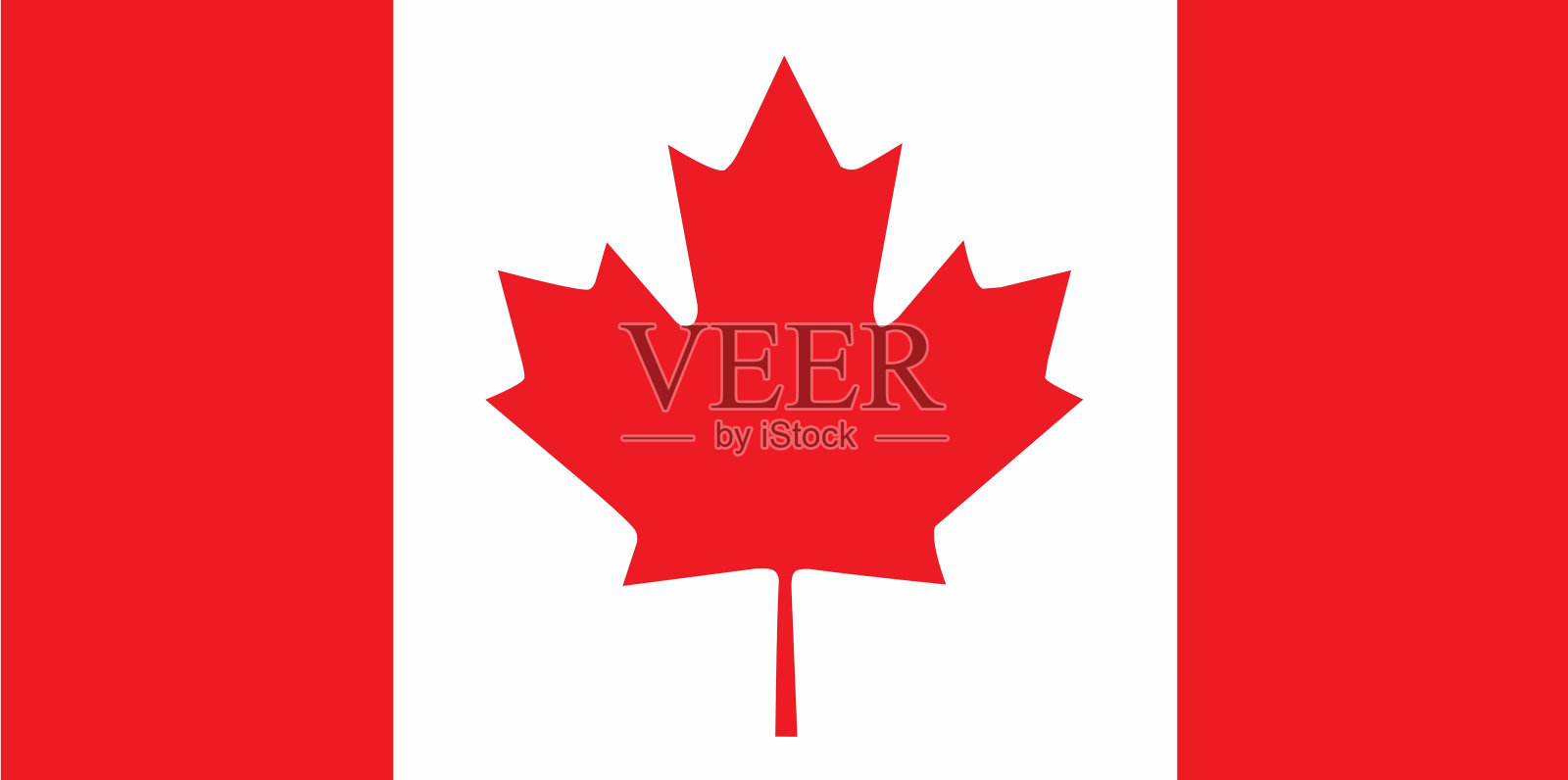 具有标准尺寸和比例的加拿大官方旗帜矢量。插画图片素材