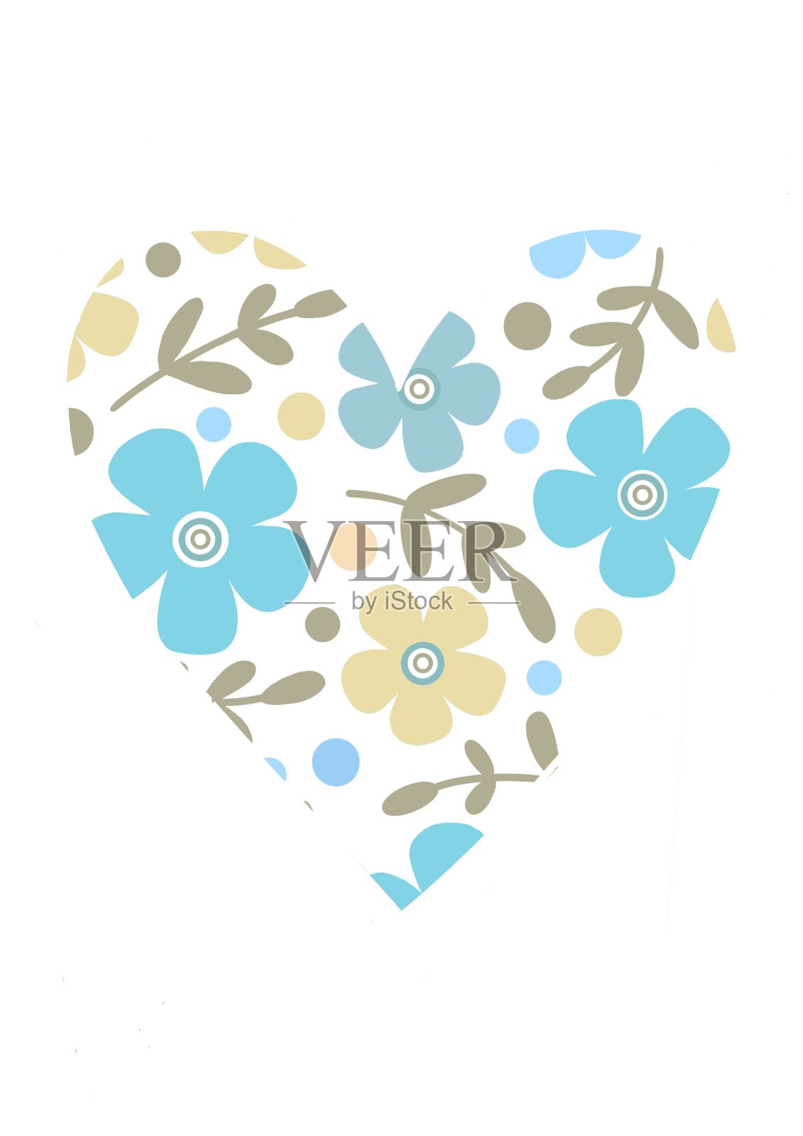 复古花情人节插画图片素材