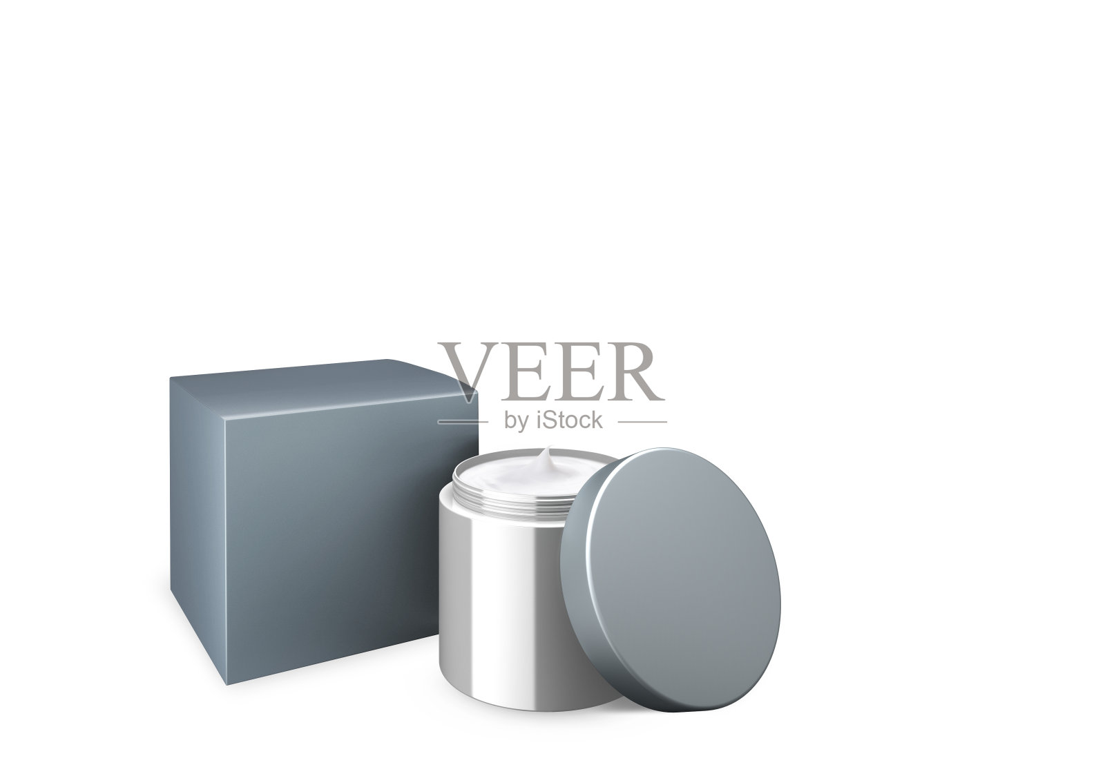 空白彩色圆形化妆品罐大小70毫升适合美容项目。照片摄影图片