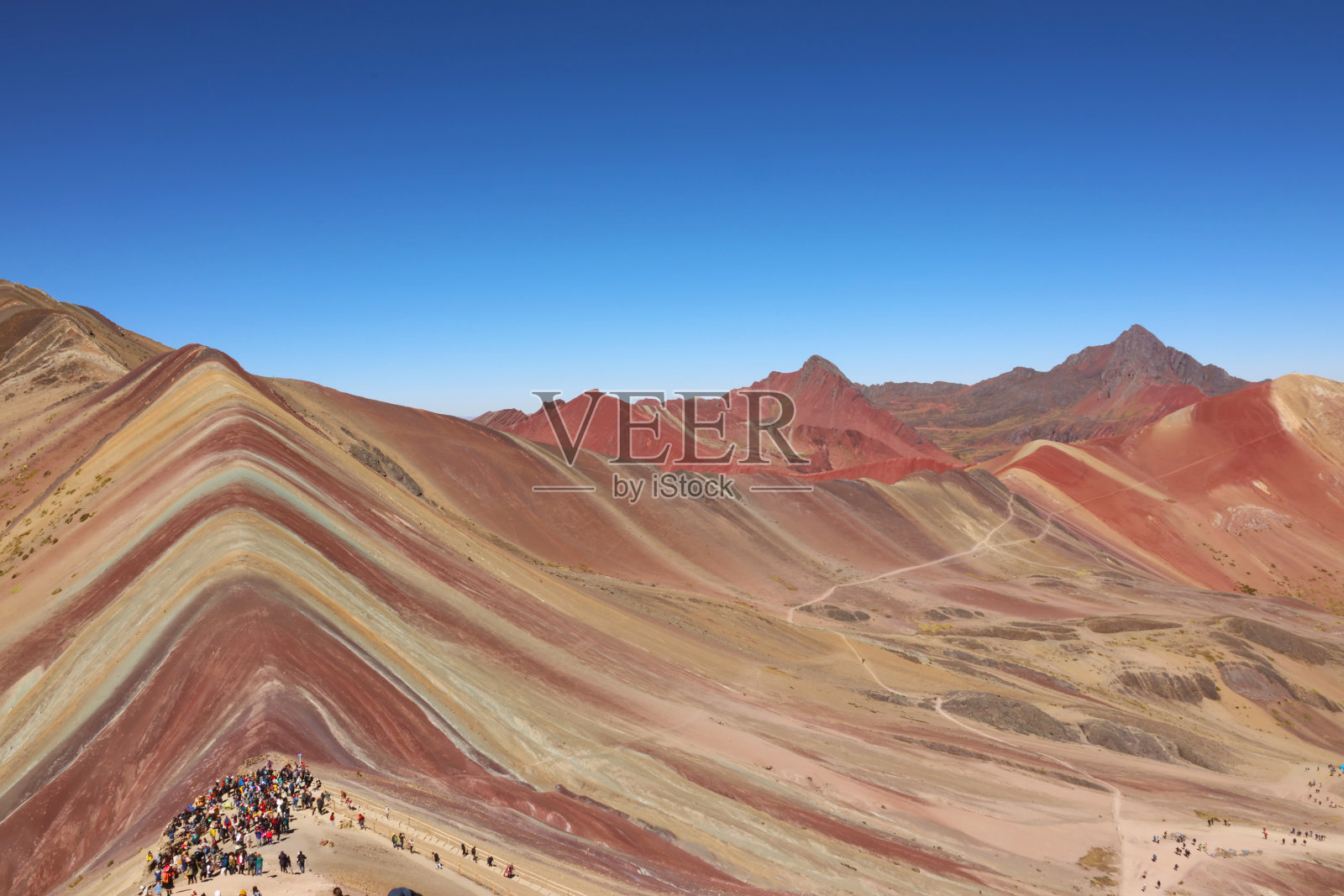秘鲁库斯科的彩虹山全景照片摄影图片